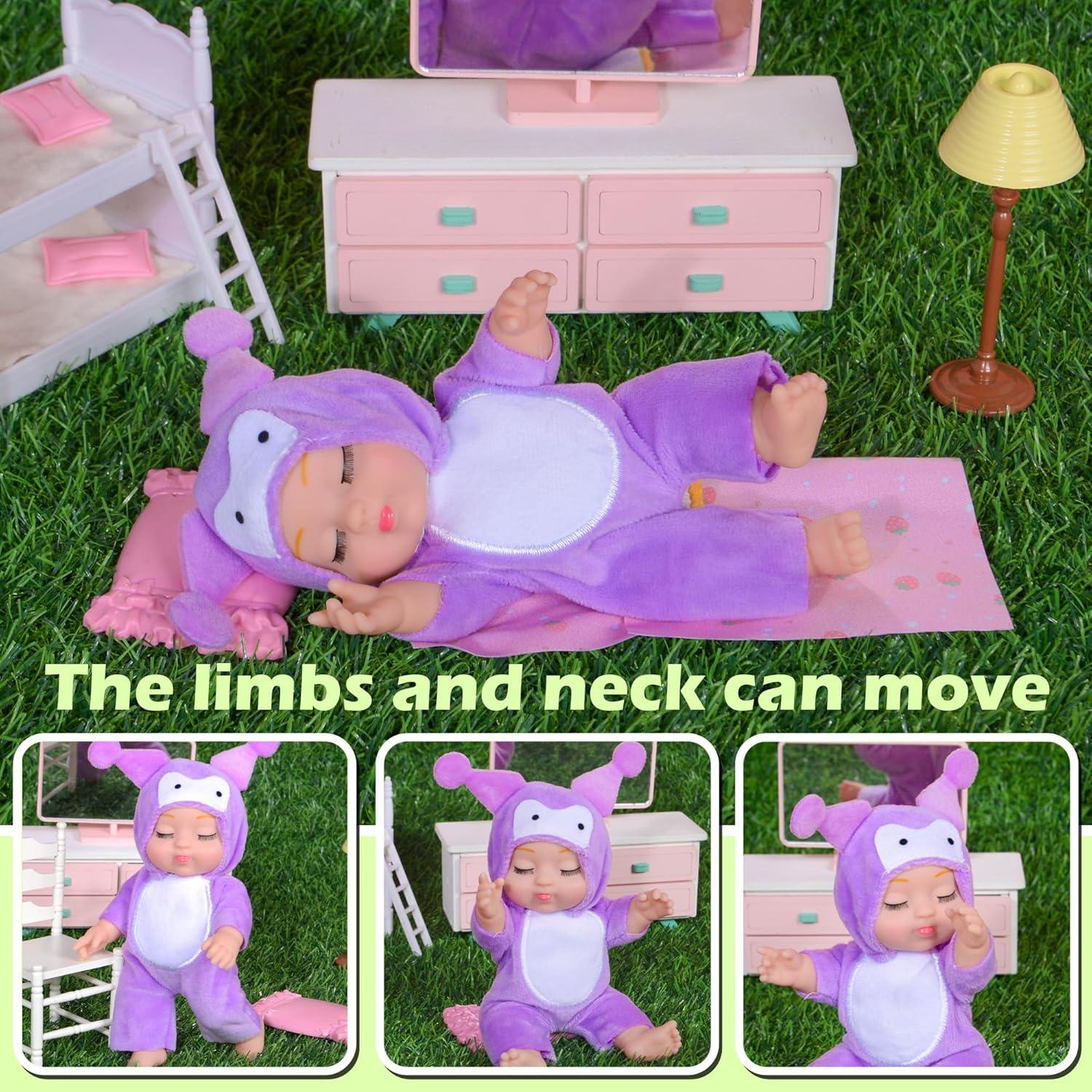 Set de 4 Muñecas de Bebé 17.78 cm con Disfraces de Animales