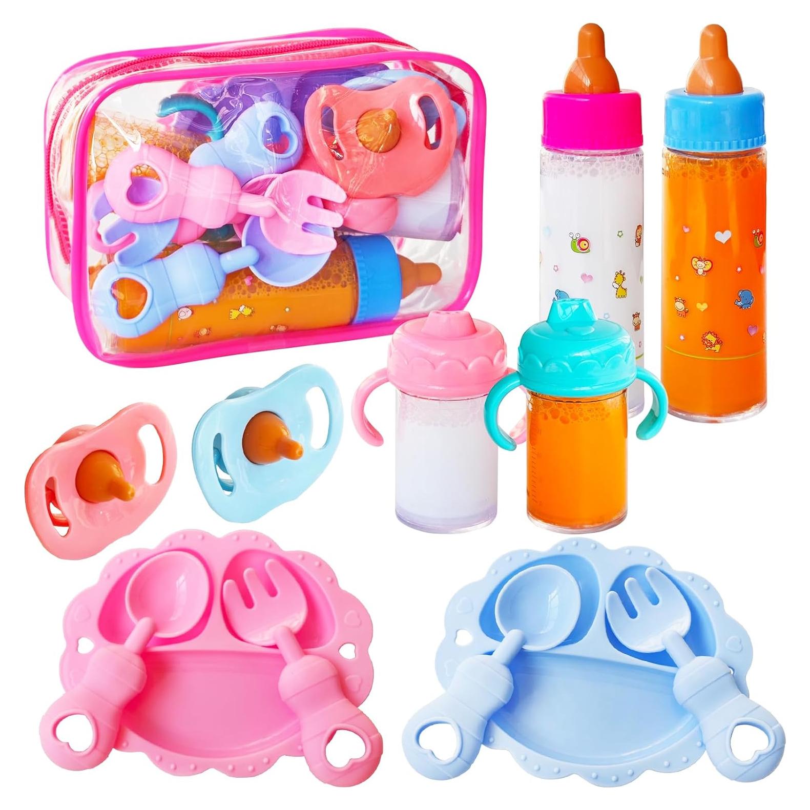 Set de 12 Accesorios para Muñecas Bebé - Juguetes de Alimentación