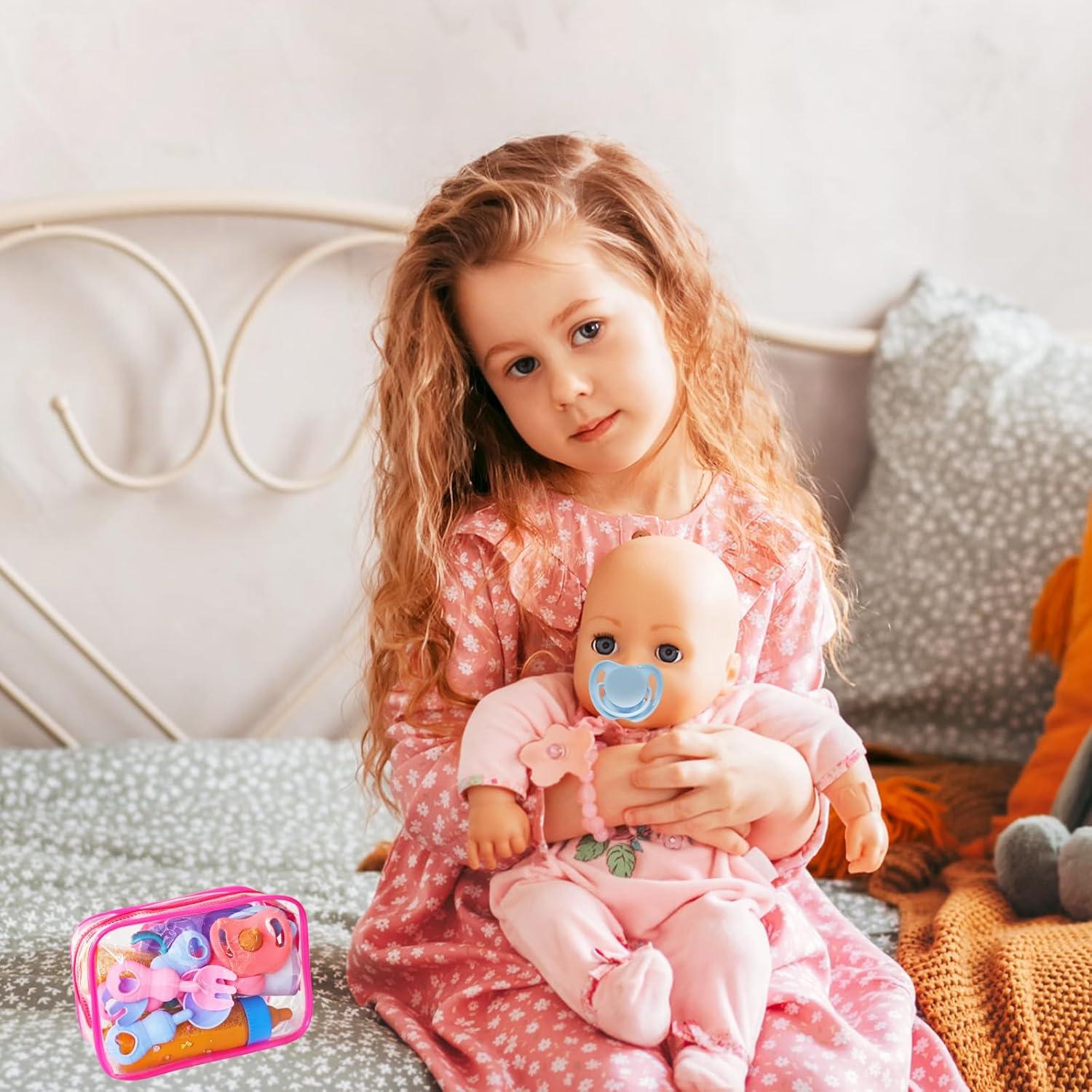 Set de 12 Accesorios para Muñecas Bebé - Juguetes de Alimentación