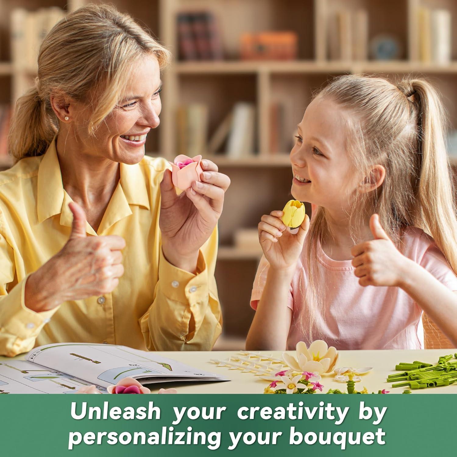 Ramo de Flores Artificiales Tulipanes y Rosas EWED 18 Piezas