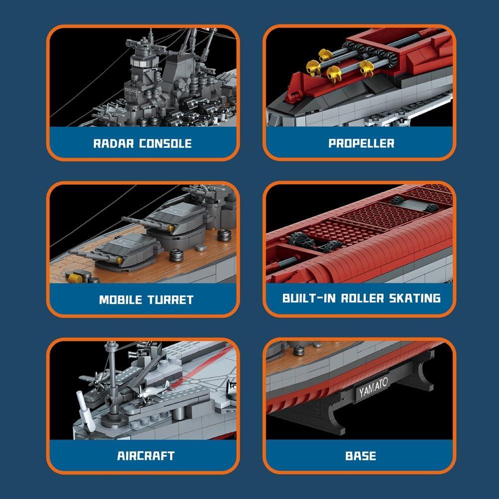 MISINI M7001 Acorazado Yamato 2569 Piezas Bloques de Construcción