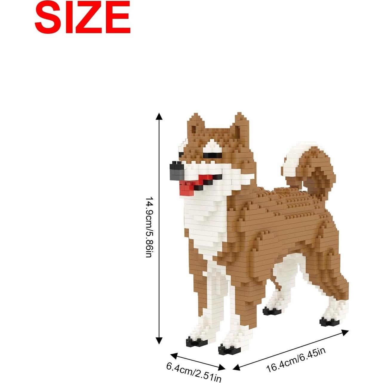 Larcele Mini Juguete de Construcción Shiba Inu Macho 814 Piezas