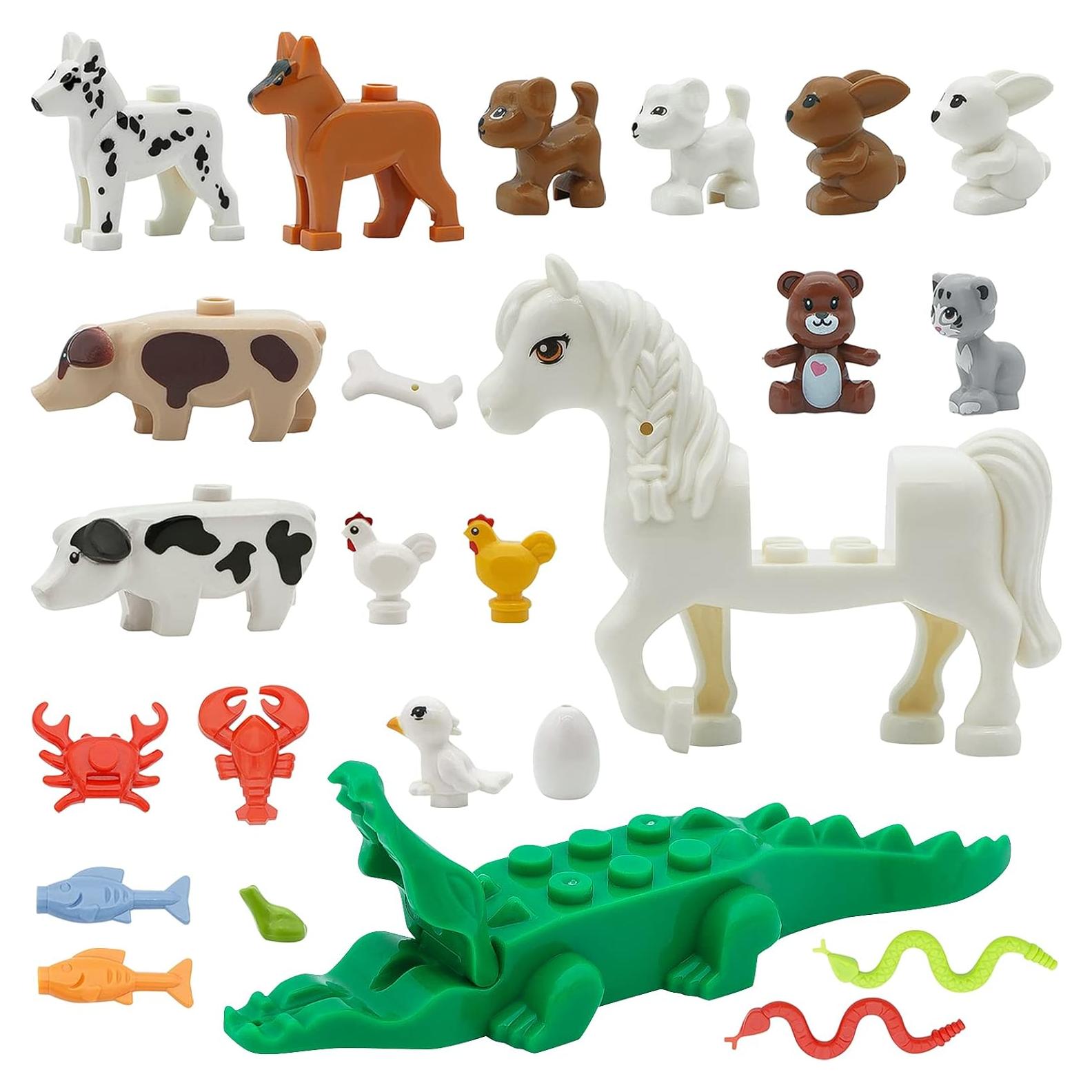 Figuras de Animales PIPART - Paquete de 24 Piezas para Bloques