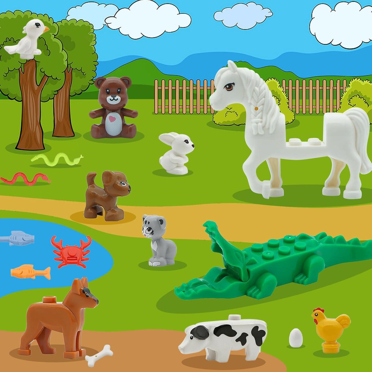 Figuras de Animales PIPART - Paquete de 24 Piezas para Bloques