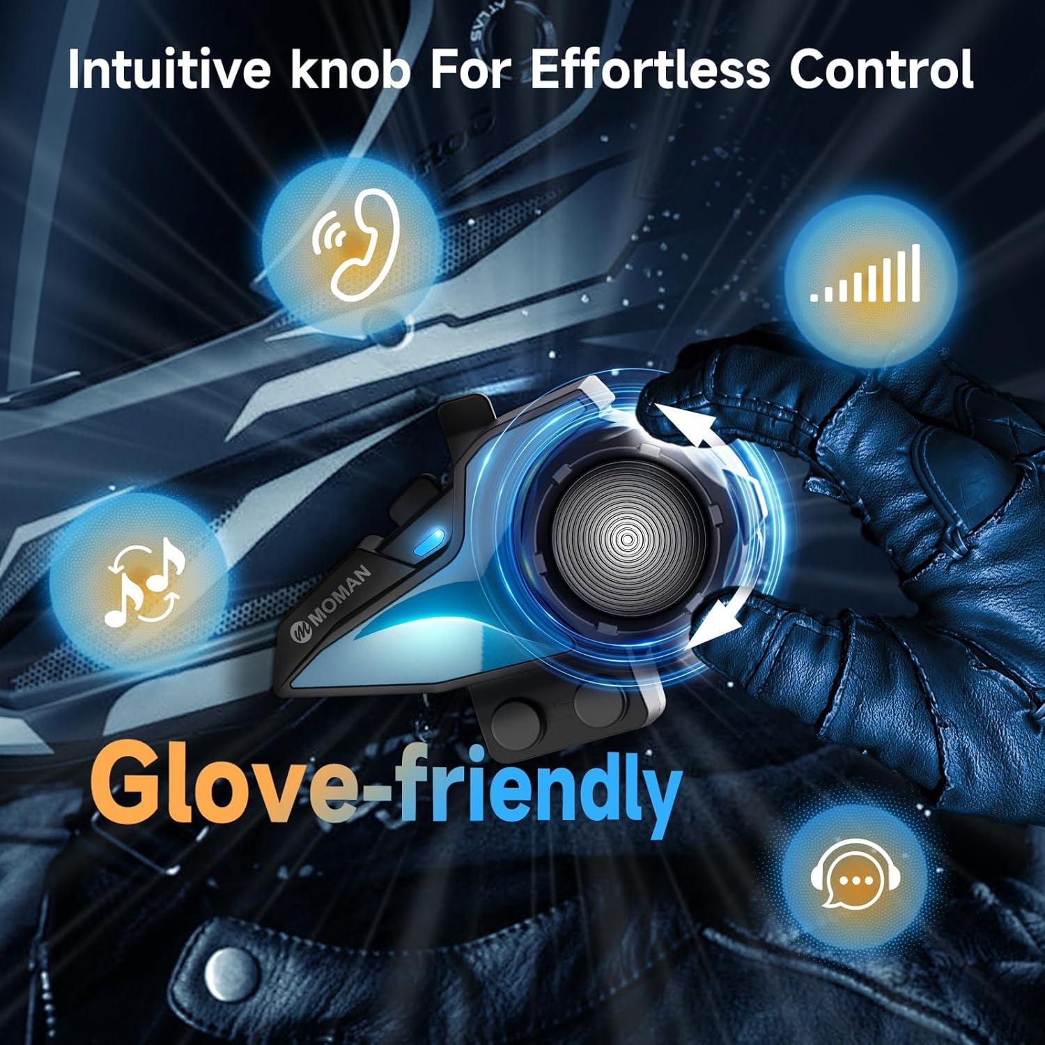 Intercomunicador Moman H2E para Motocicleta, Doble Chip, 25h