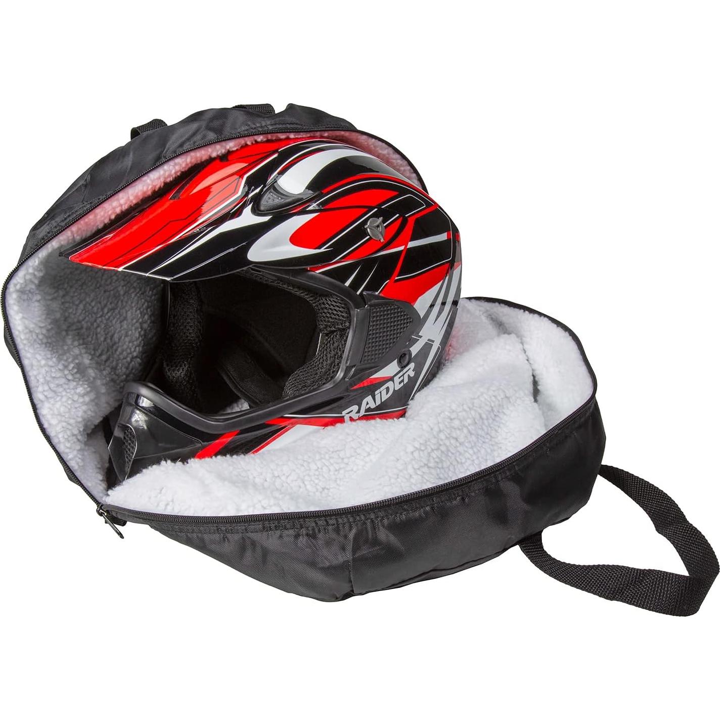 Bolsa de Casco Motocicleta Raider BCS-8B Deluxe Nylon Negro
