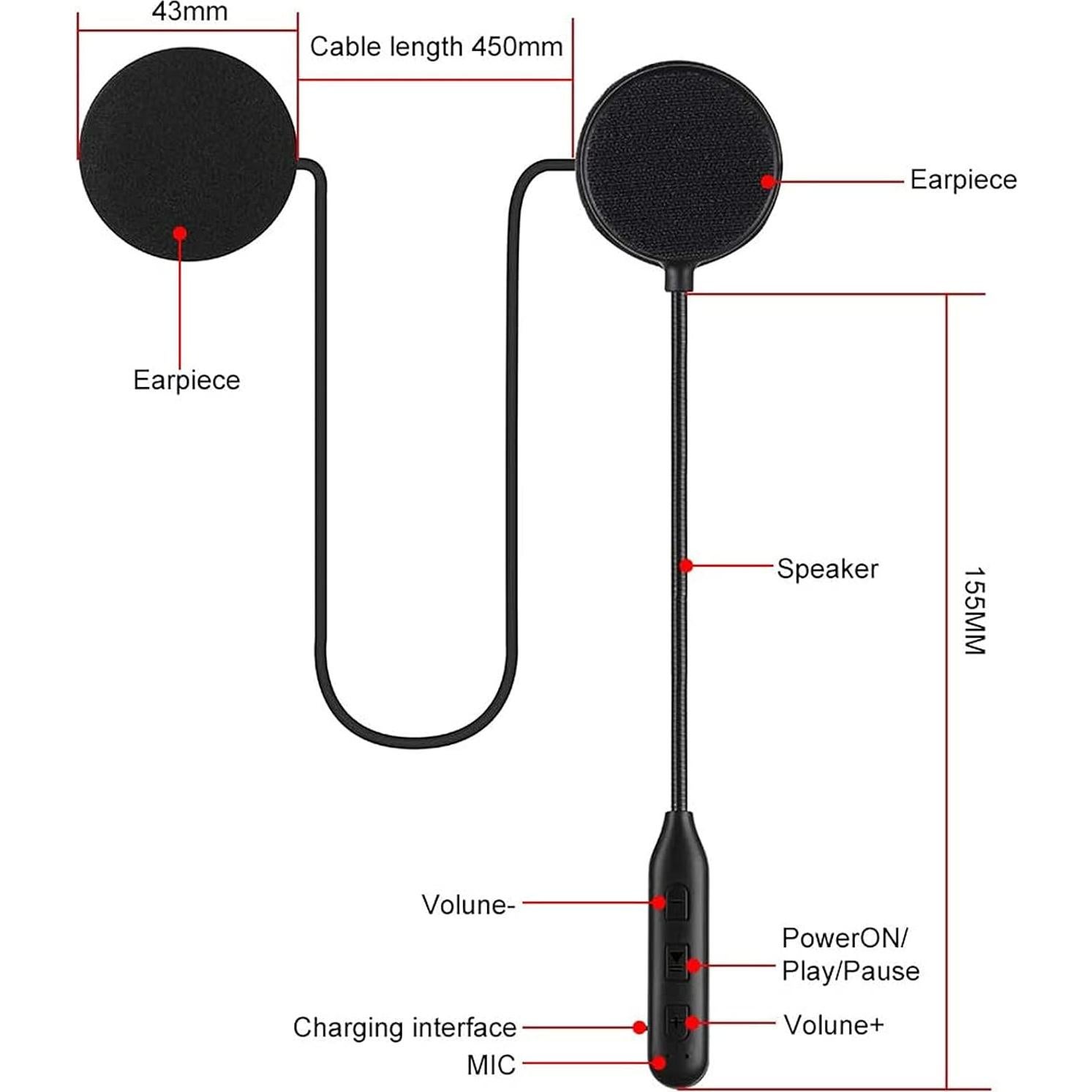 Auriculares de casco Bluetooth Missions HM-1 IPX7 60h batería