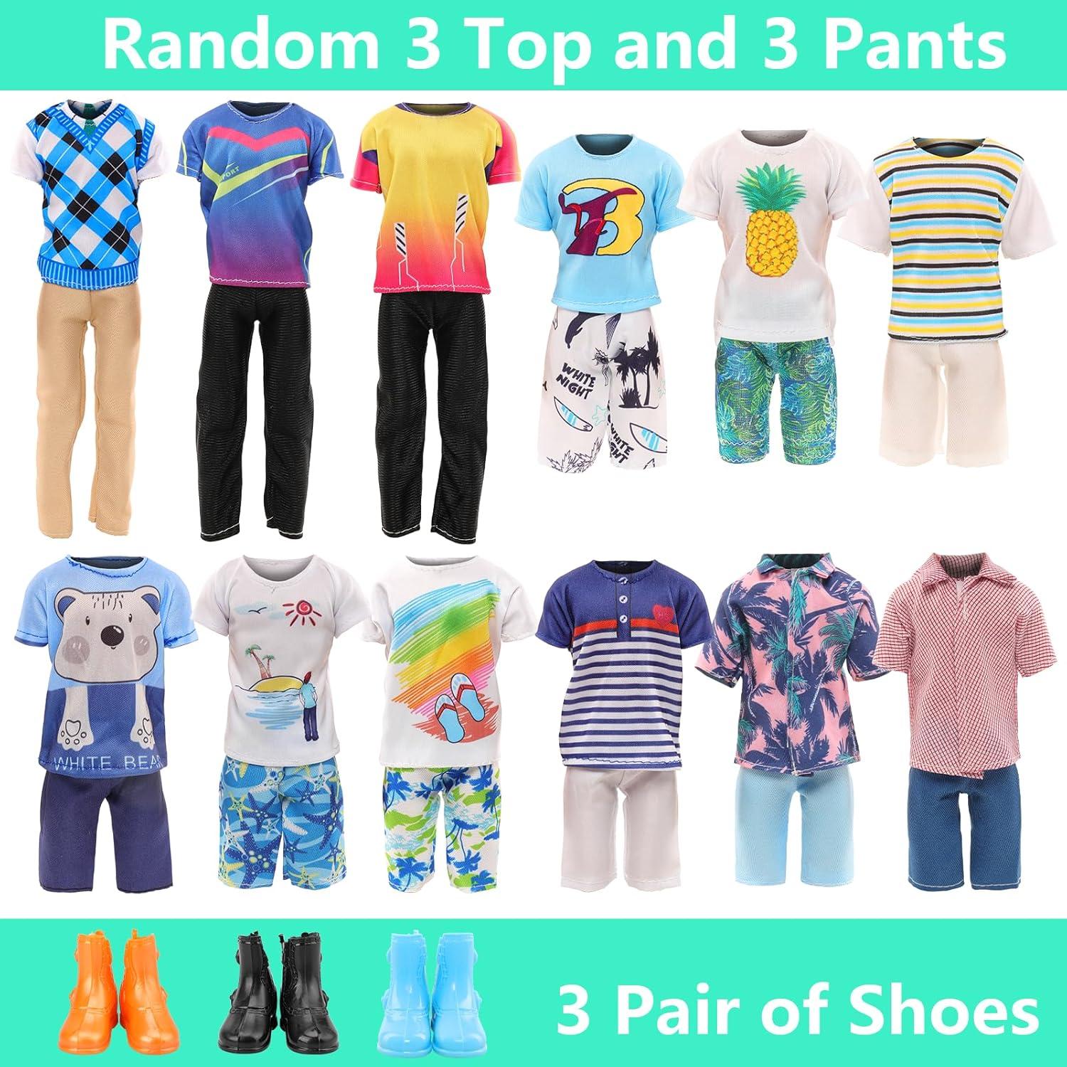 Miunana Lote 12 Ropa y Zapatos para Muñeco Niño