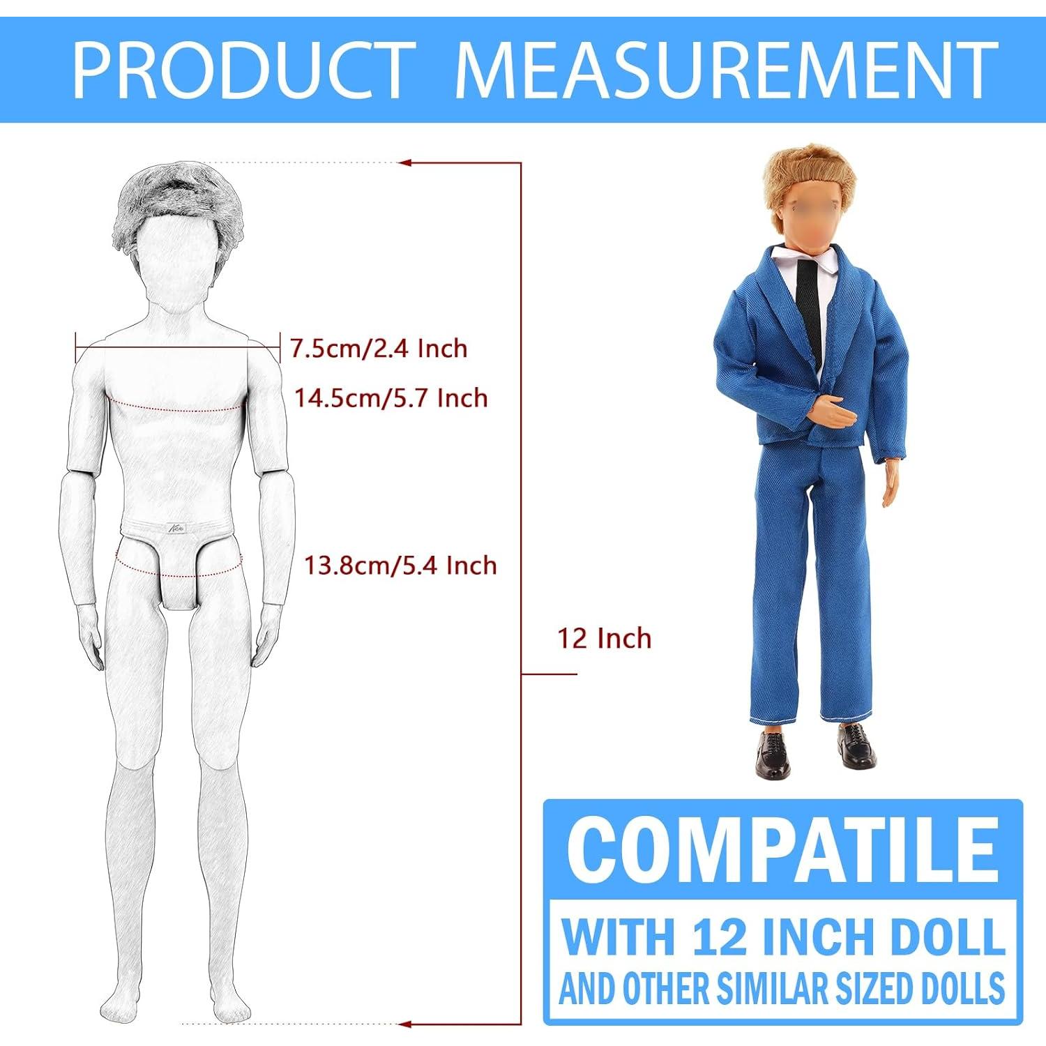 Miunana Lote 12 Ropa y Zapatos para Muñeco Niño