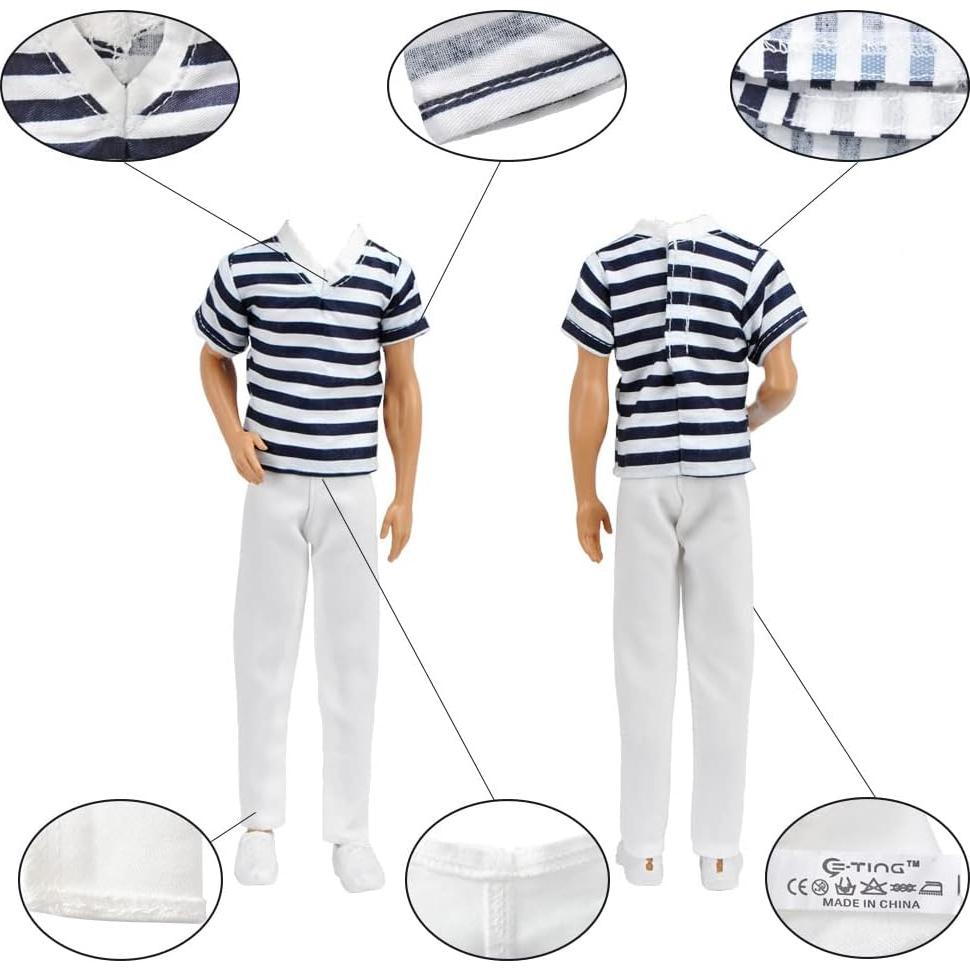 Conjunto de Ropa y Zapatos para Muñeca E-TING 12" - 6 Piezas