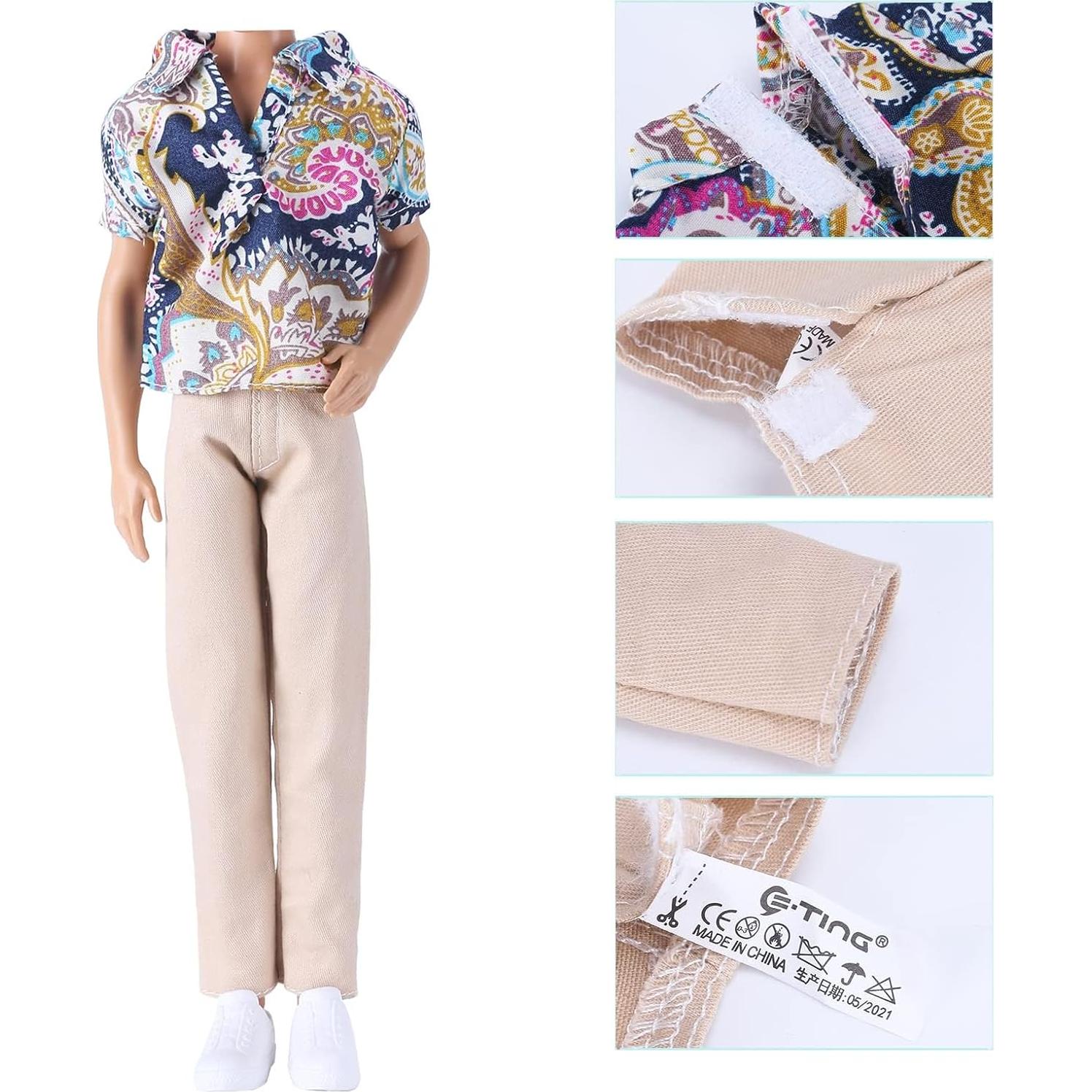 Conjunto de Ropa y Zapatos para Muñeca E-TING 12" - 6 Piezas