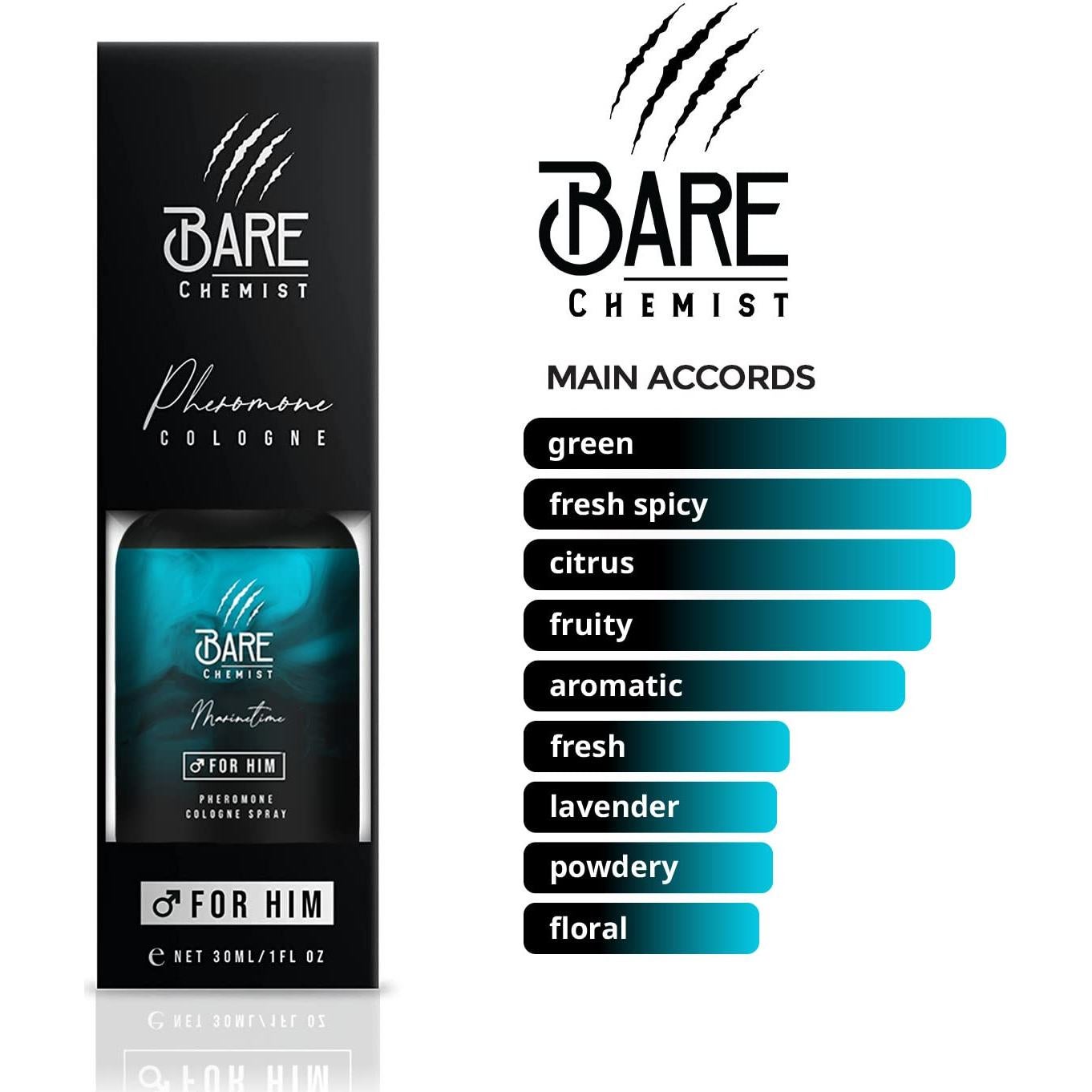 Colonia de Feromonas para Hombres Marítimo 100ml - Bare Chemist