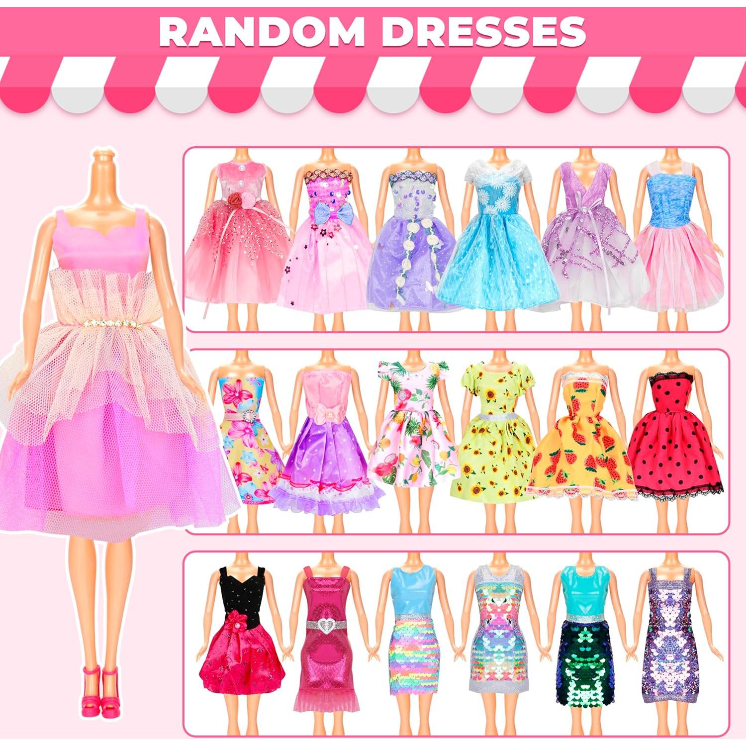 Kit de Ropa y Accesorios para Muñecas Bymore 130 Piezas