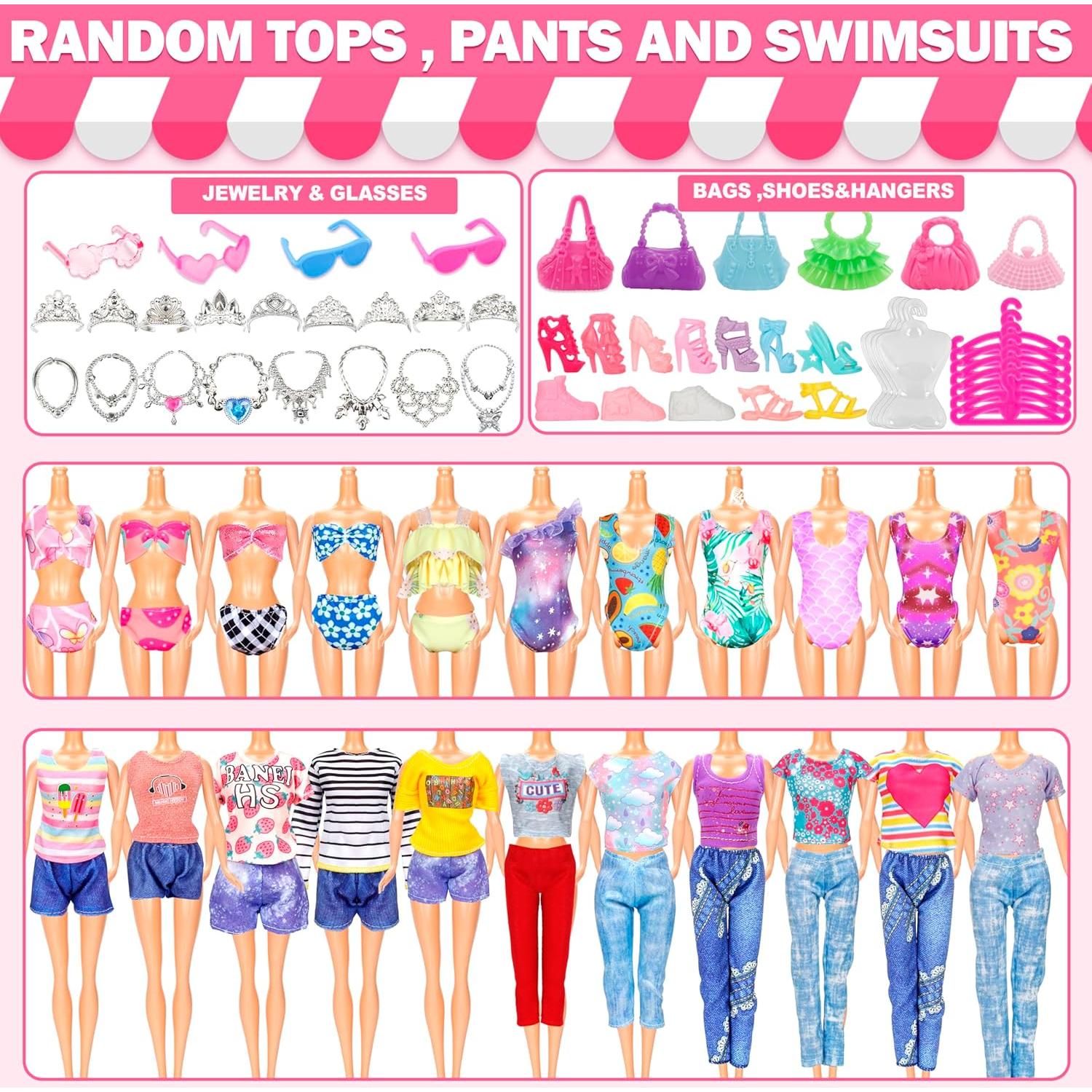 Kit de Ropa y Accesorios para Muñecas Bymore 130 Piezas