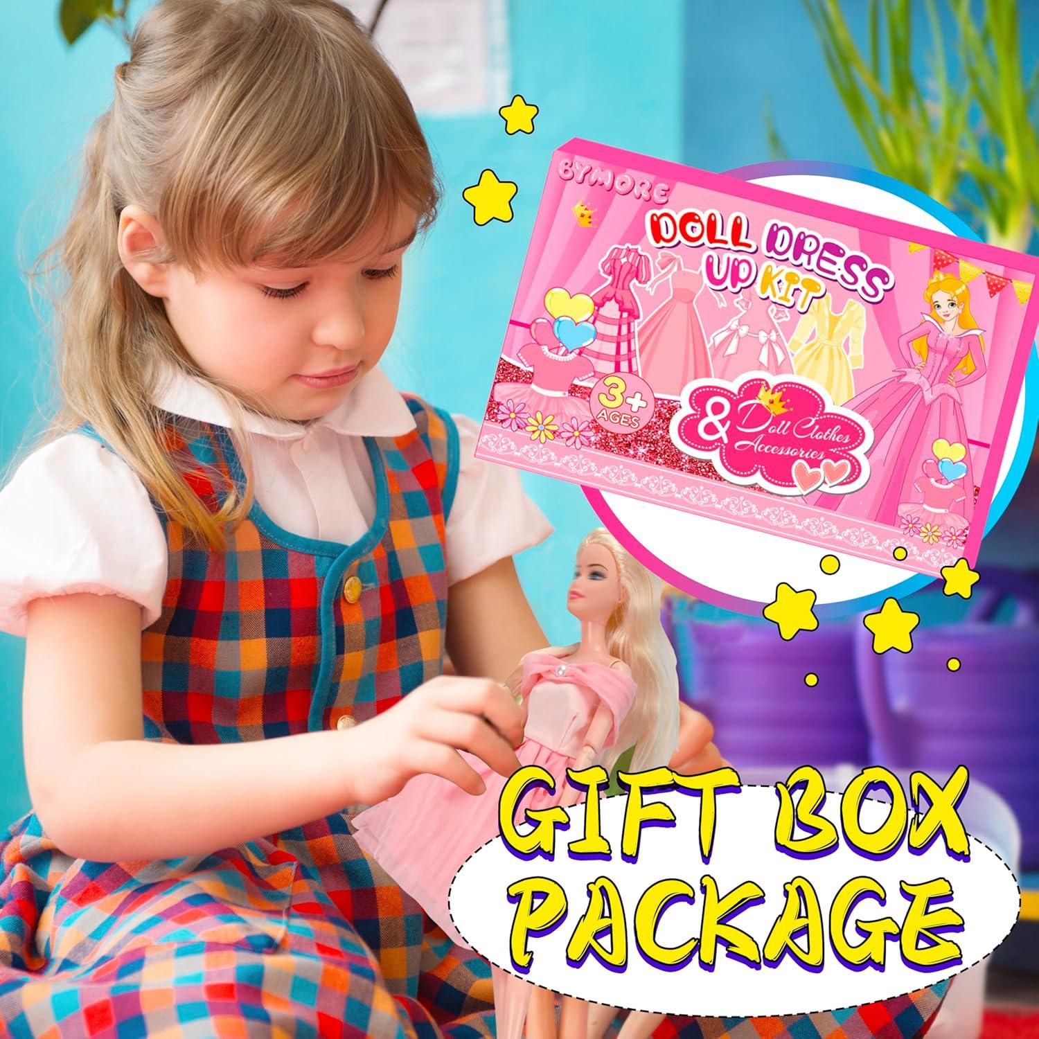 Kit de Ropa y Accesorios para Muñecas Bymore 130 Piezas