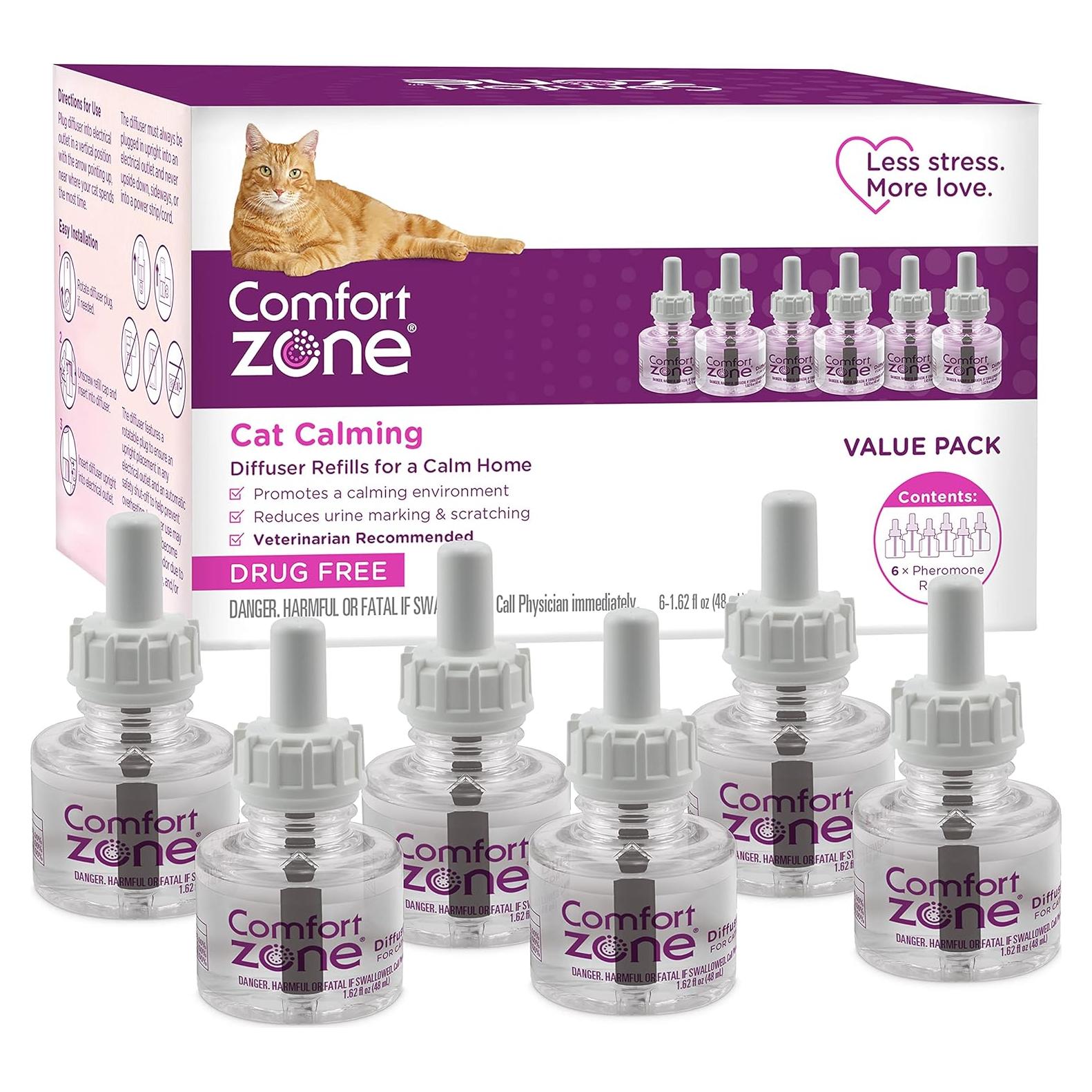 Refil Calmante para Gatos Comfort Zone - 6 Paquetes, 30 Días