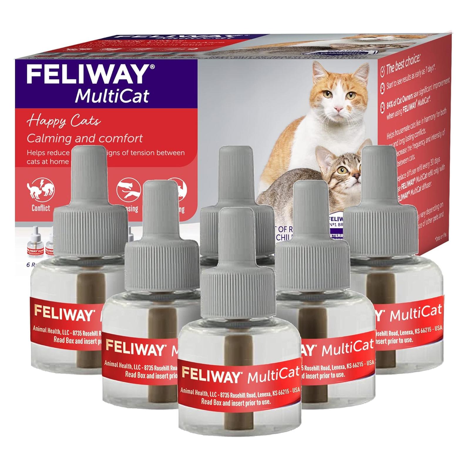 FELIWAY MultiCat 6 Recargas de Feromonas 48ml para Gatos