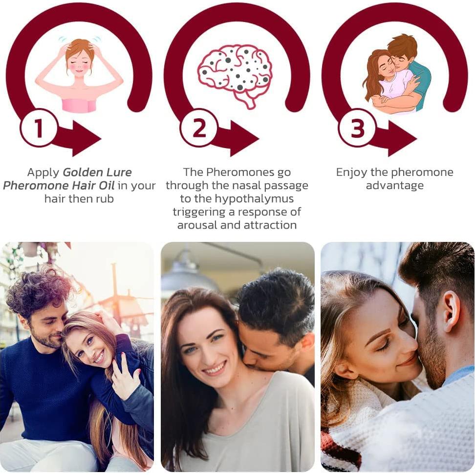 Aceite para el cabello con feromonas Golden Lure 80ml - Luodais