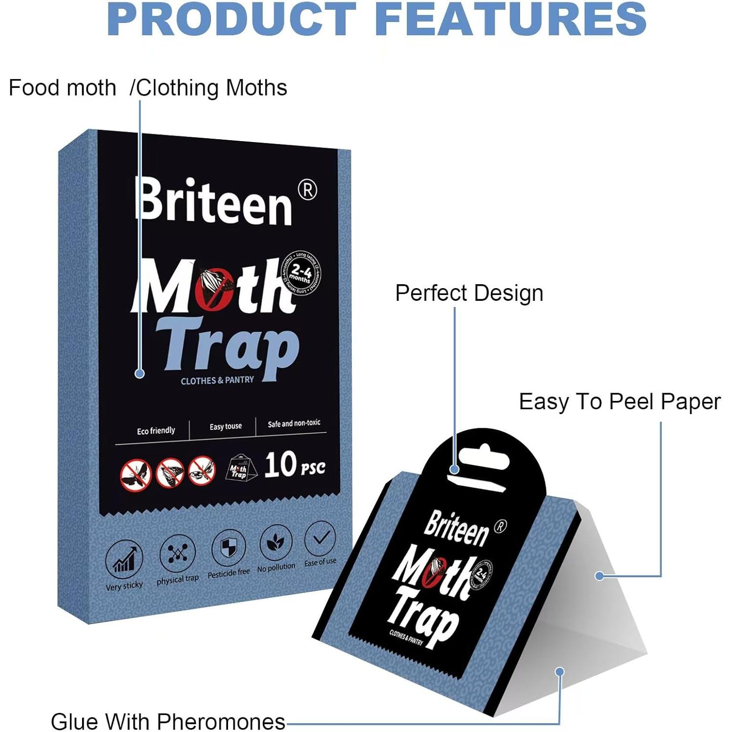 Trampas para Polillas Briteen 10-Pack - Ecológicas y Efectivas