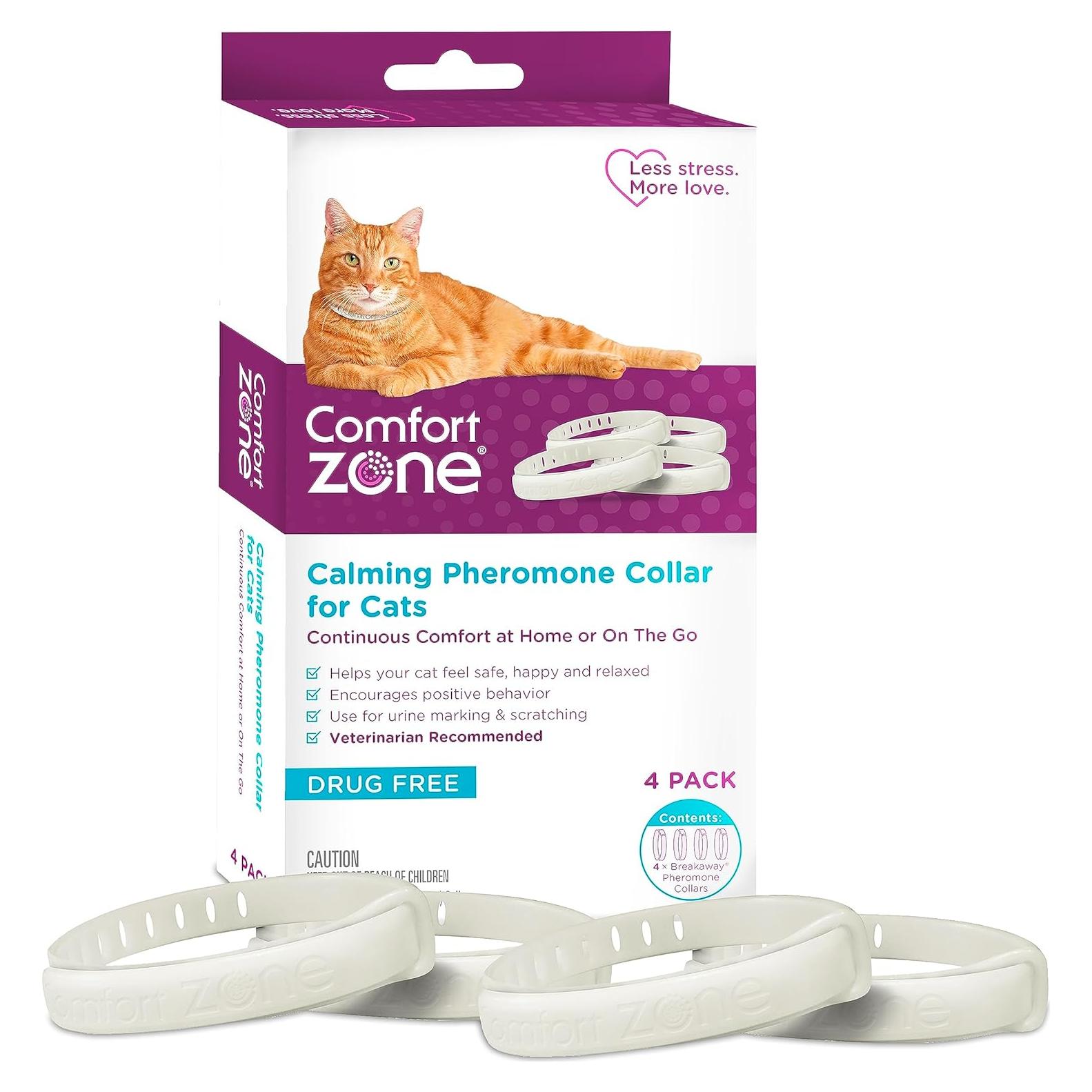 Collares Calmantes para Gatos Comfort Zone - 4 Unidades, 120 Días