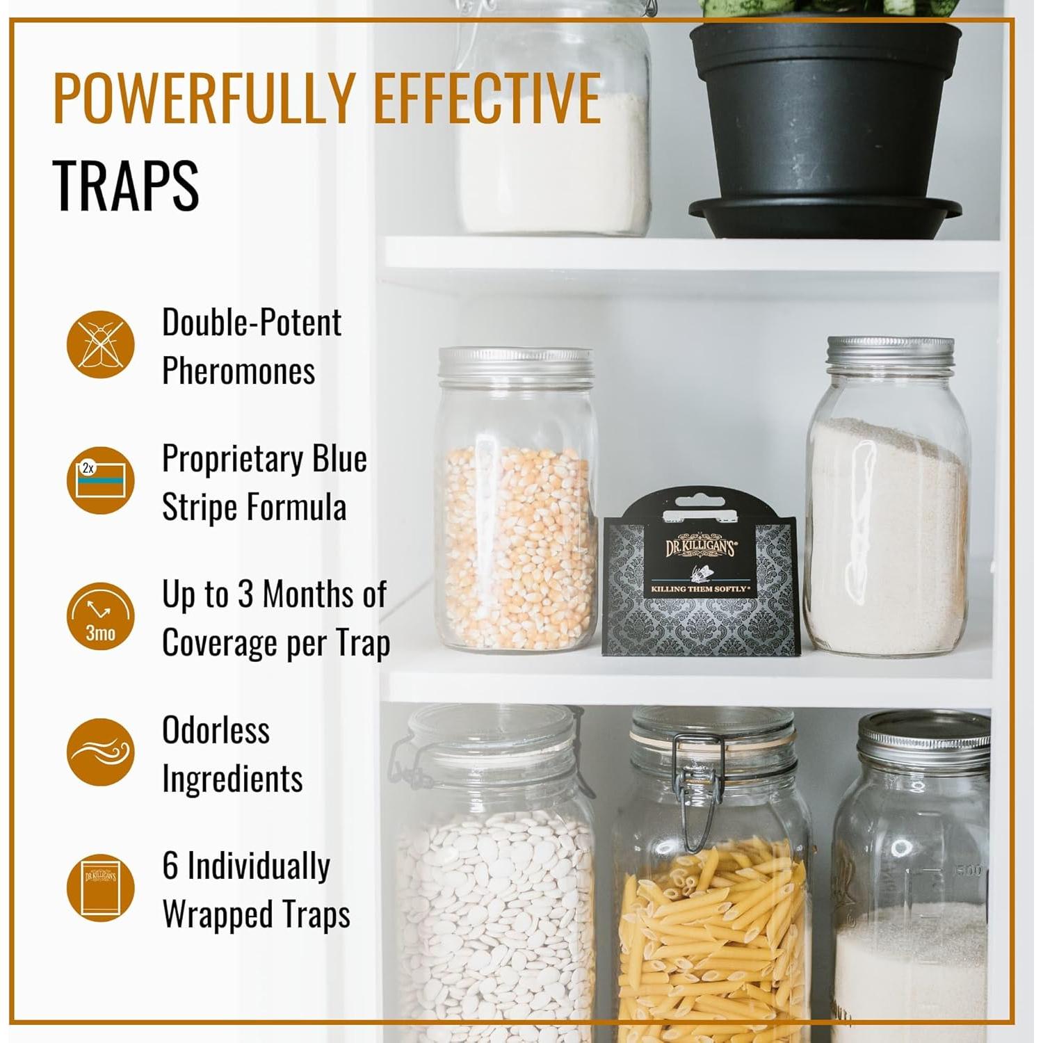 Trampas de Polilla de Alacena Dr. Killigan - 6 Unidades, Negro