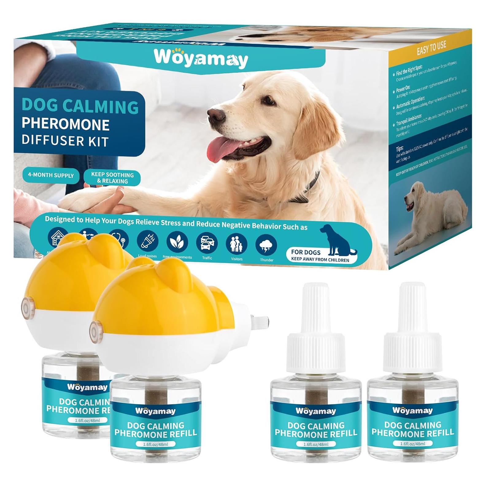 Difusor Calmante para Perros Woyamay 6-en-1 con 2 Difusores y 4 Recargas