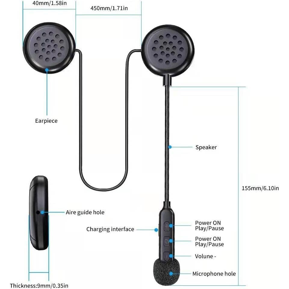Auriculares Bluetooth JZAQ BT40 para Casco de Motocicleta IP67