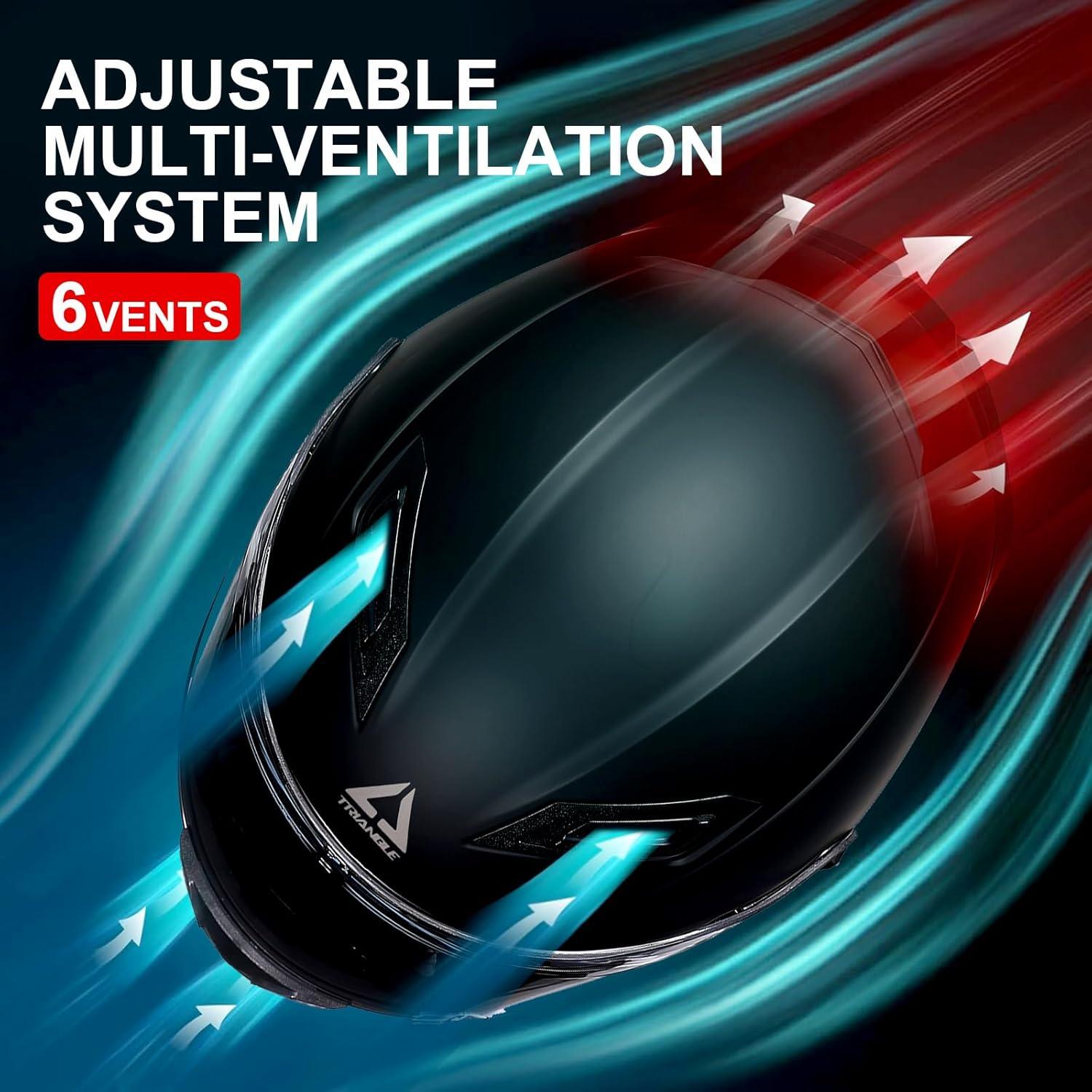 Casco Integral TRIANGLE FF351 Doble Visor Negro Mate DOT