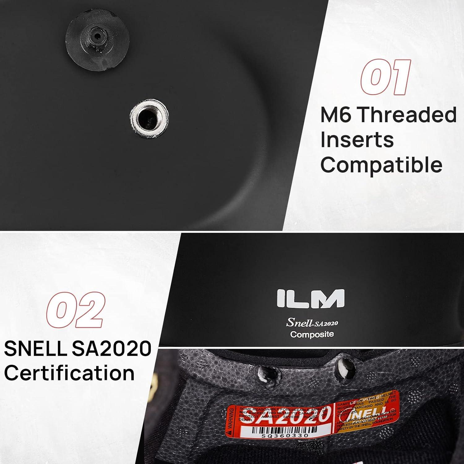 Casco Integral ILM 760 SA2020 para Carreras Automovilísticas Negro Mate L