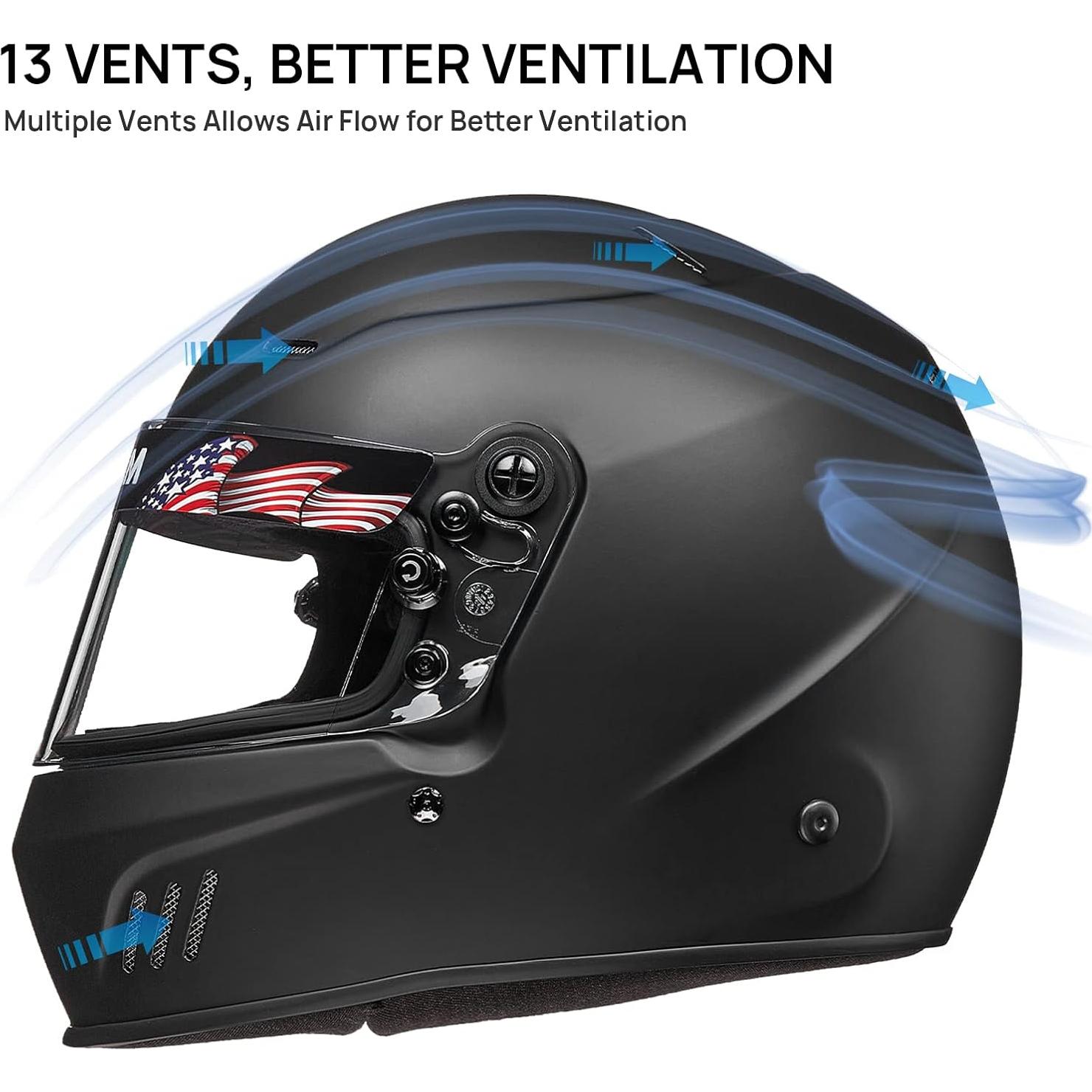 Casco Integral ILM 760 SA2020 para Carreras Automovilísticas Negro Mate L