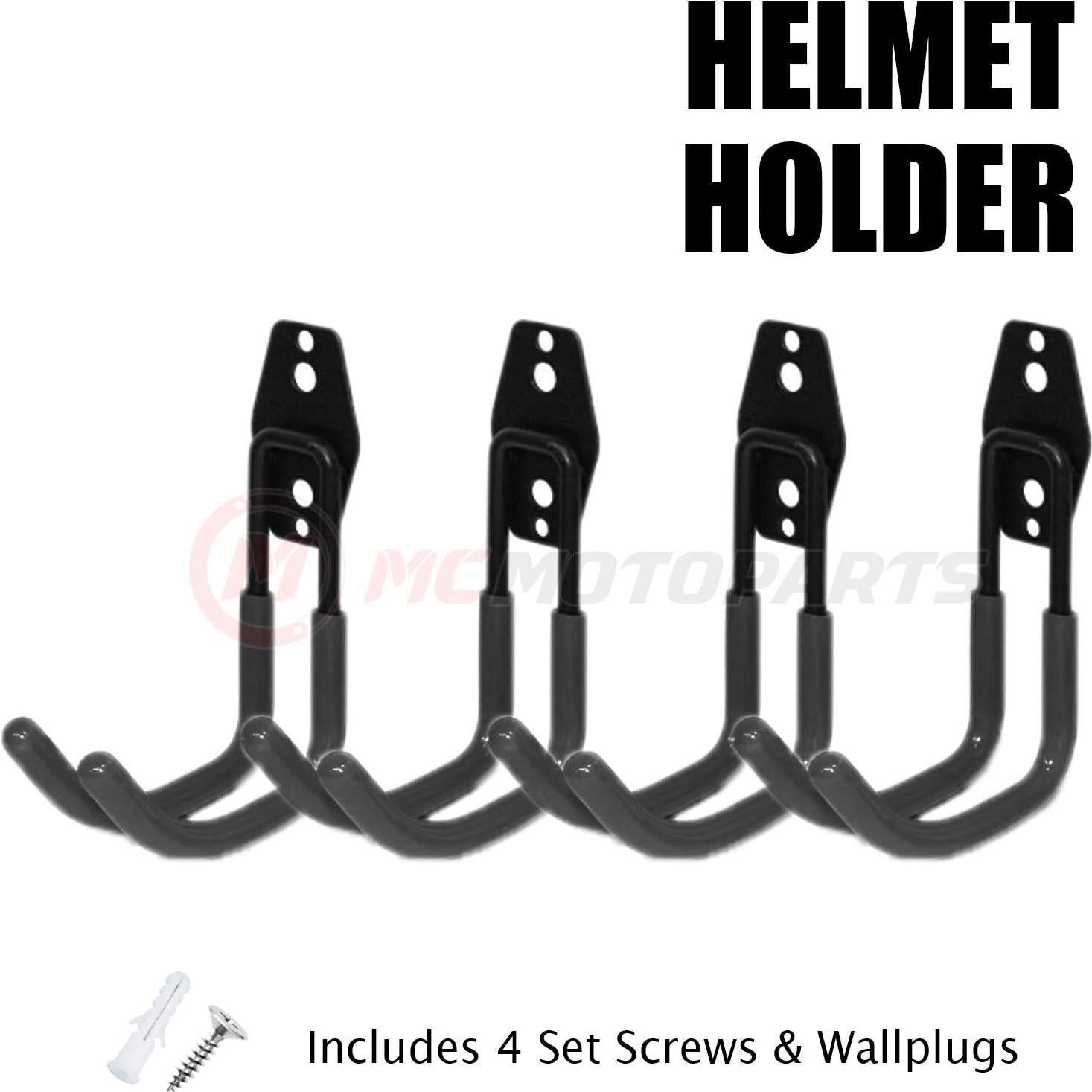 Soporte de Casco de Pared Negro MC MOTOPARTS x4 - 18.14 kg