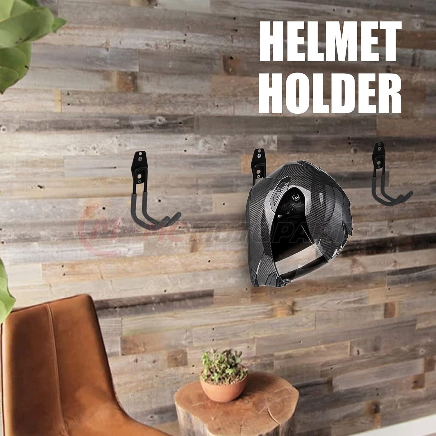 Soporte de Casco de Pared Negro MC MOTOPARTS x4 - 18.14 kg