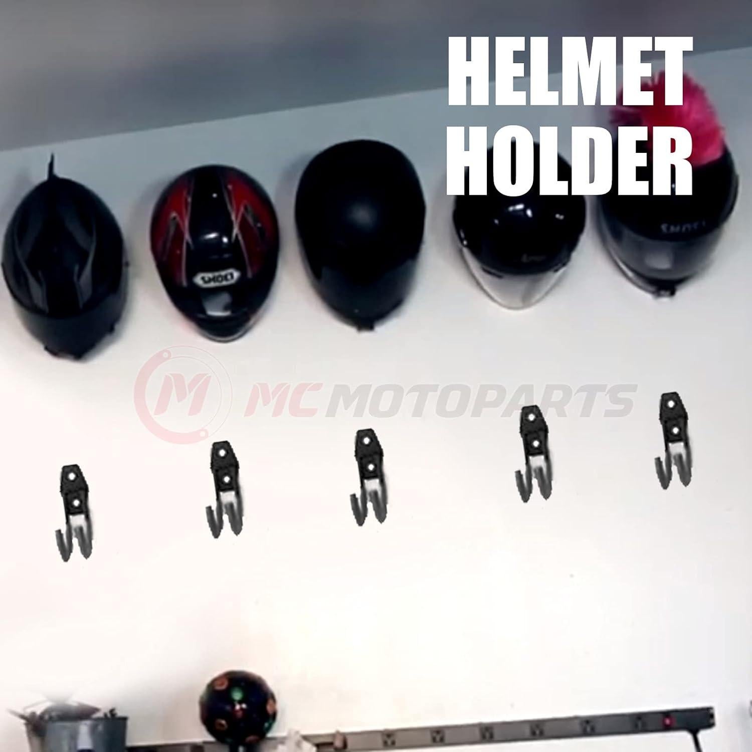 Soporte de Casco de Pared Negro MC MOTOPARTS x4 - 18.14 kg