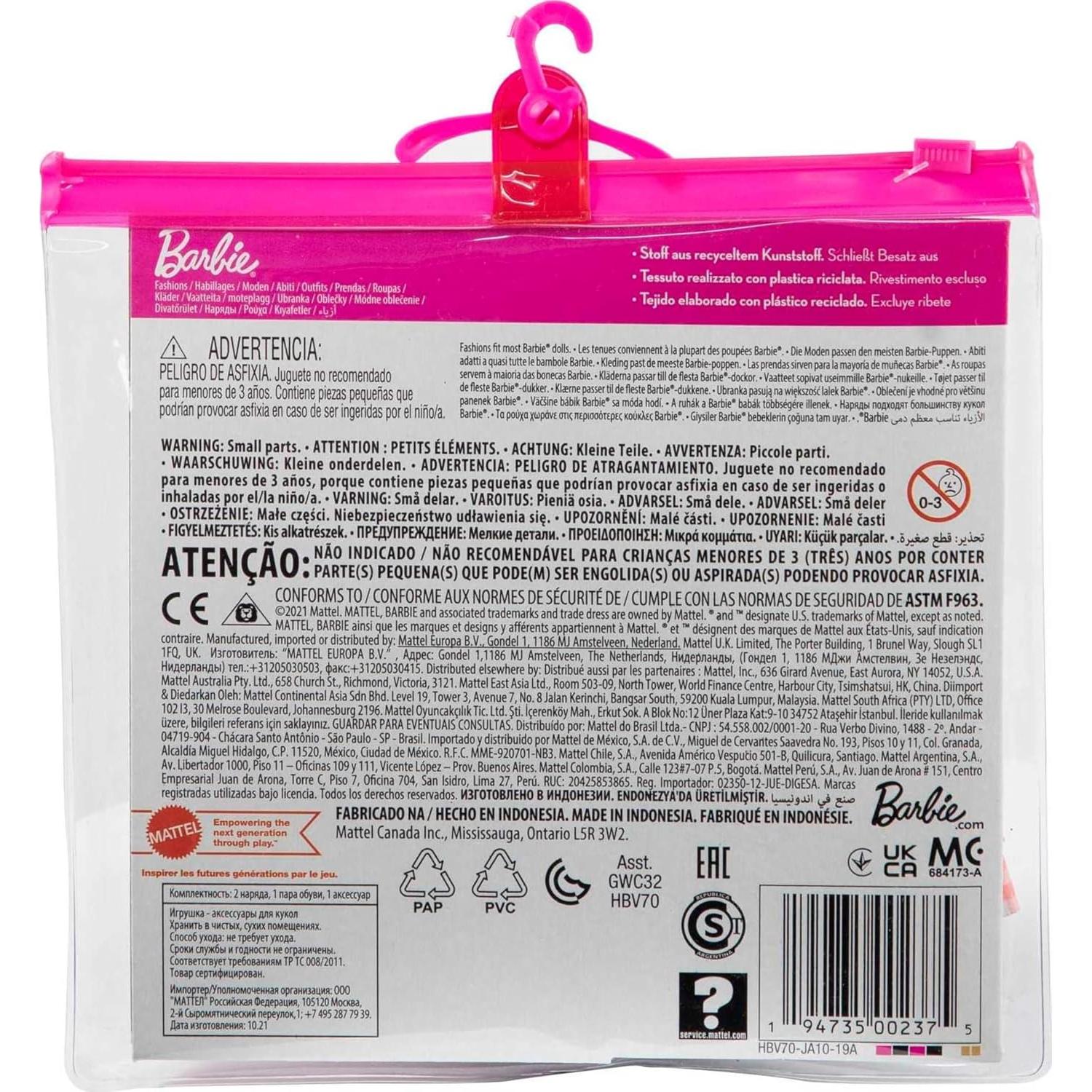 Conjunto de Ropa Barbie 2 Piezas con Blusa y Falda