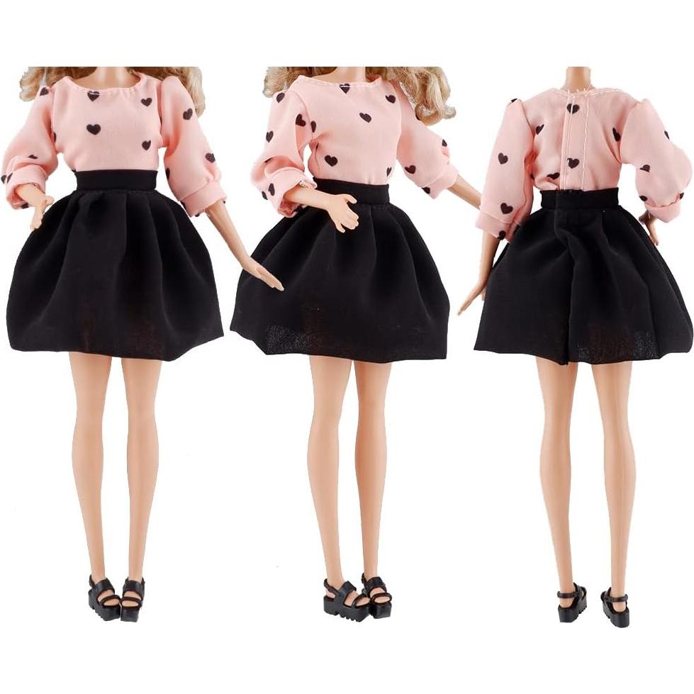Ropa de Muñeca E-TING 3 Conjuntos Vestidos 29 cm