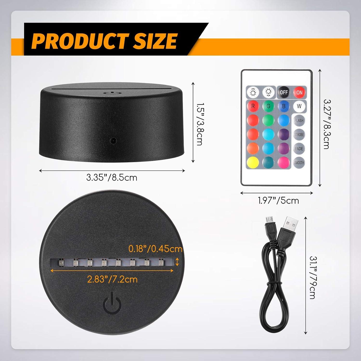 Base LED Nocturna Honoson 16 Colores Control Remoto