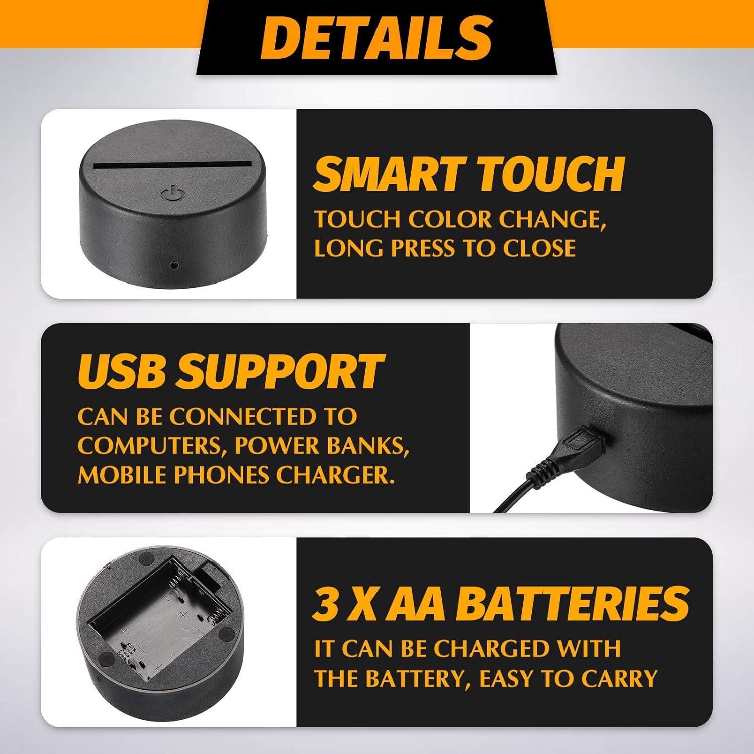 Base LED Nocturna Honoson 16 Colores Control Remoto