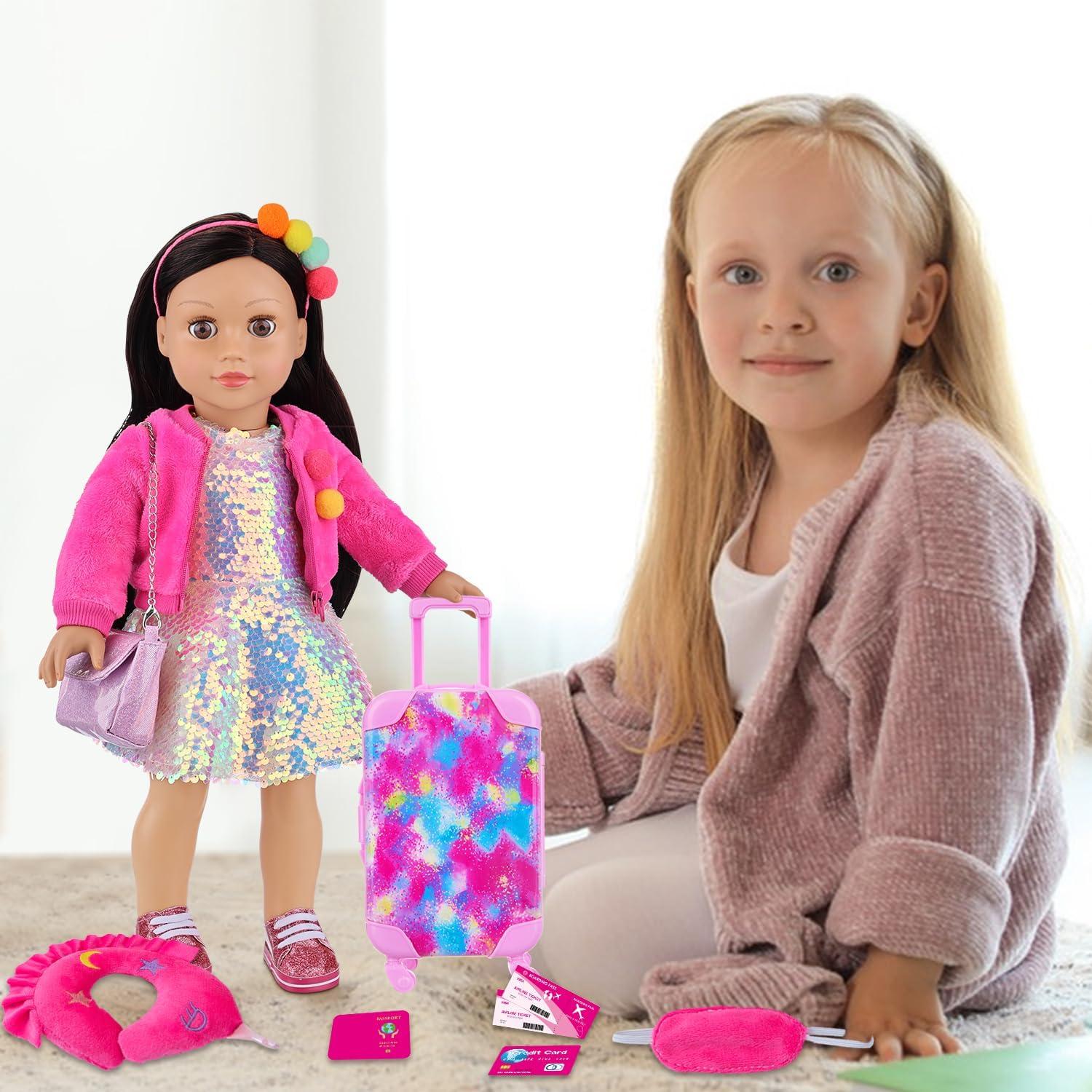 Maleta de Viaje K.T. Fancy para Muñecas 46 cm Rosa
