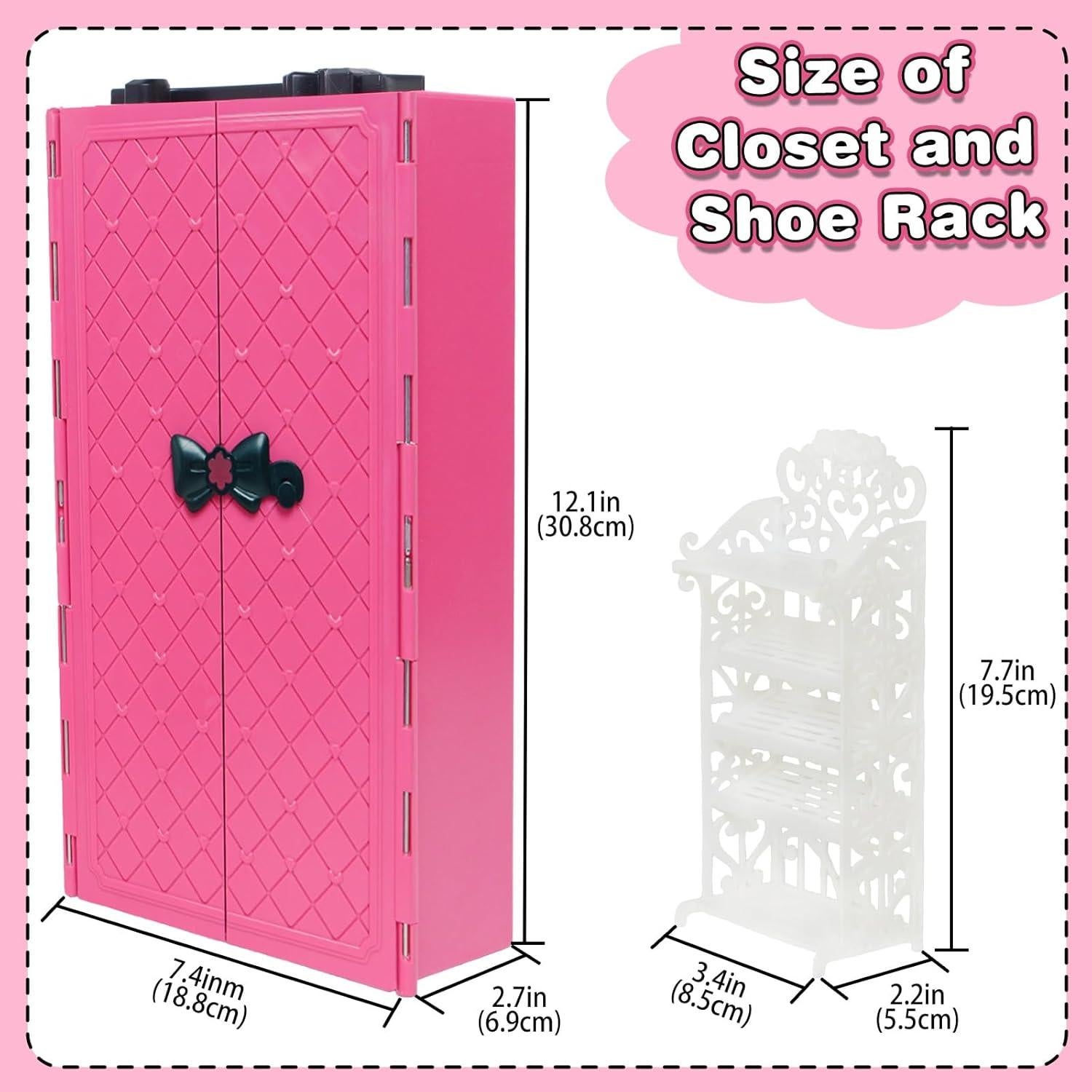 127 Accesorios de Ropa para Muñecas 1/6 HUIWJH con Armario