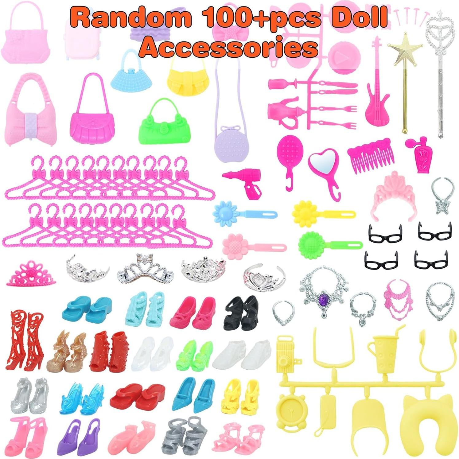 127 Accesorios de Ropa para Muñecas 1/6 HUIWJH con Armario