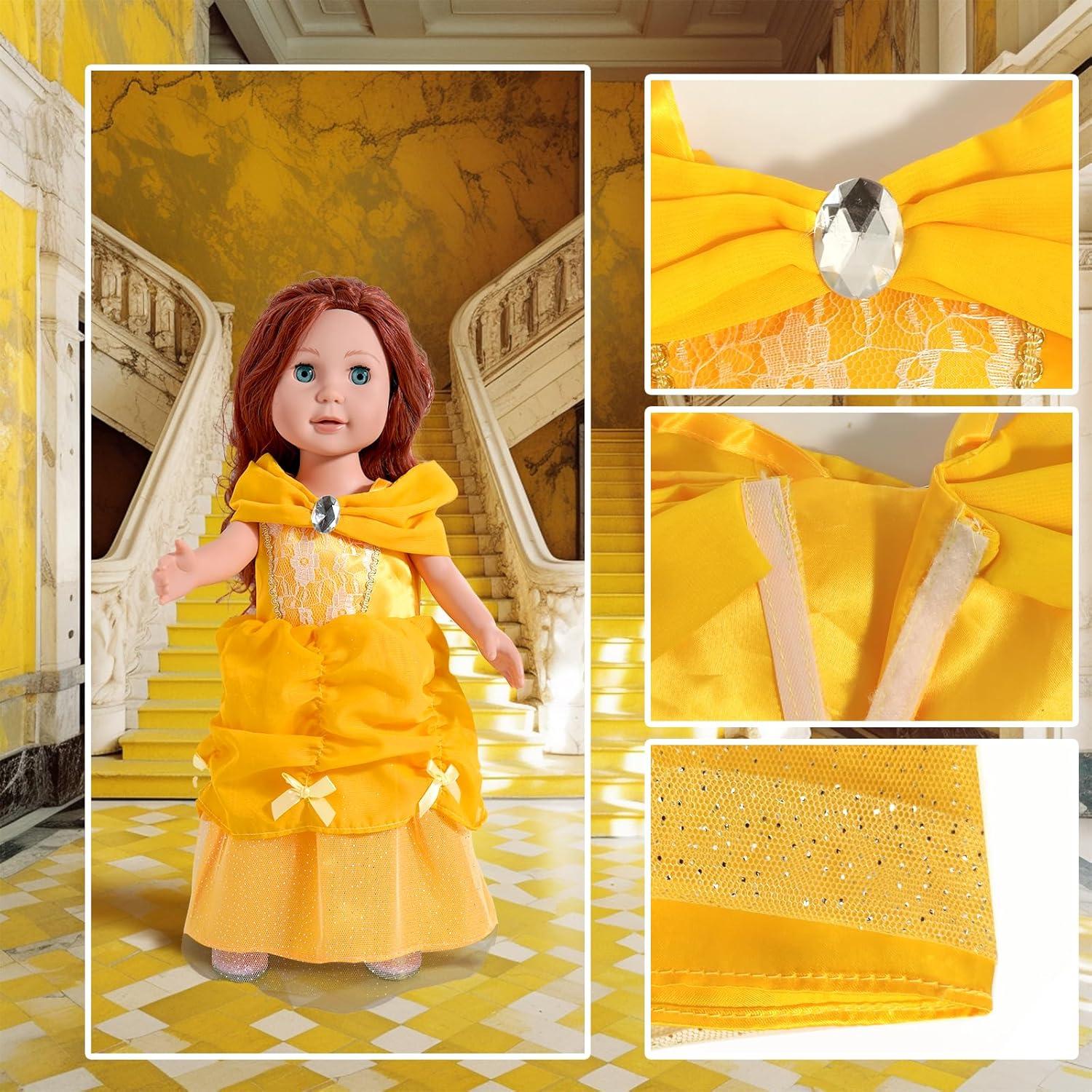 Ropa de Muñeca 18 Pulgadas WONDOLL 6 Vestidos Princesa