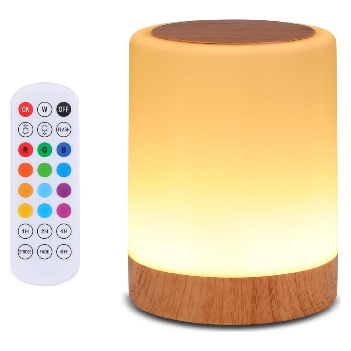 Lámpara de Mesa Táctil OORUN F8, 13 Colores RGB, Recargable