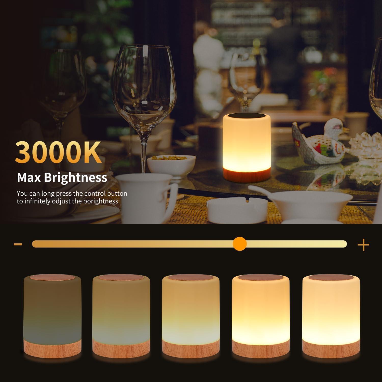 Lámpara de Mesa Táctil OORUN F8, 13 Colores RGB, Recargable