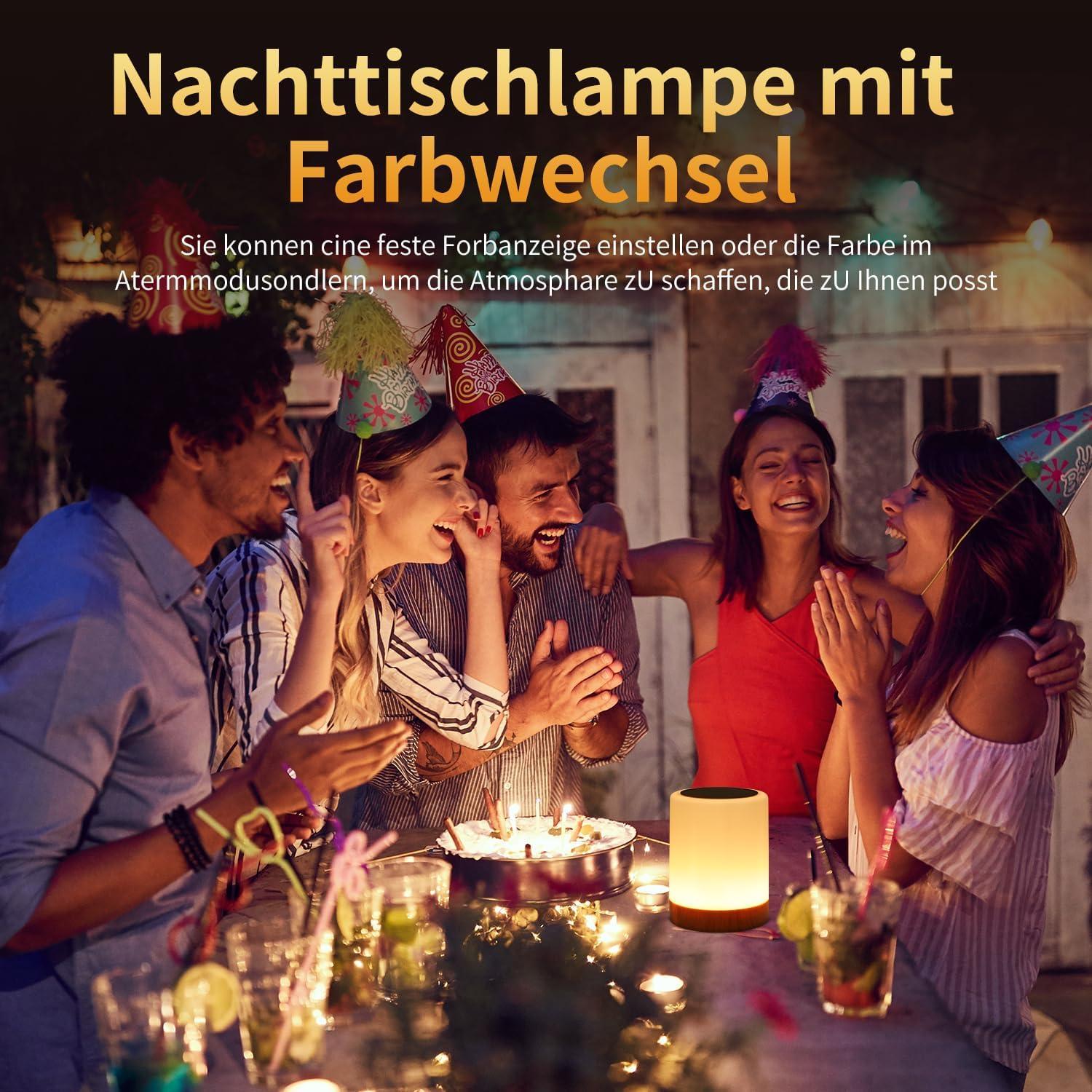 Lámpara de Mesa Táctil OORUN F8, 13 Colores RGB, Recargable