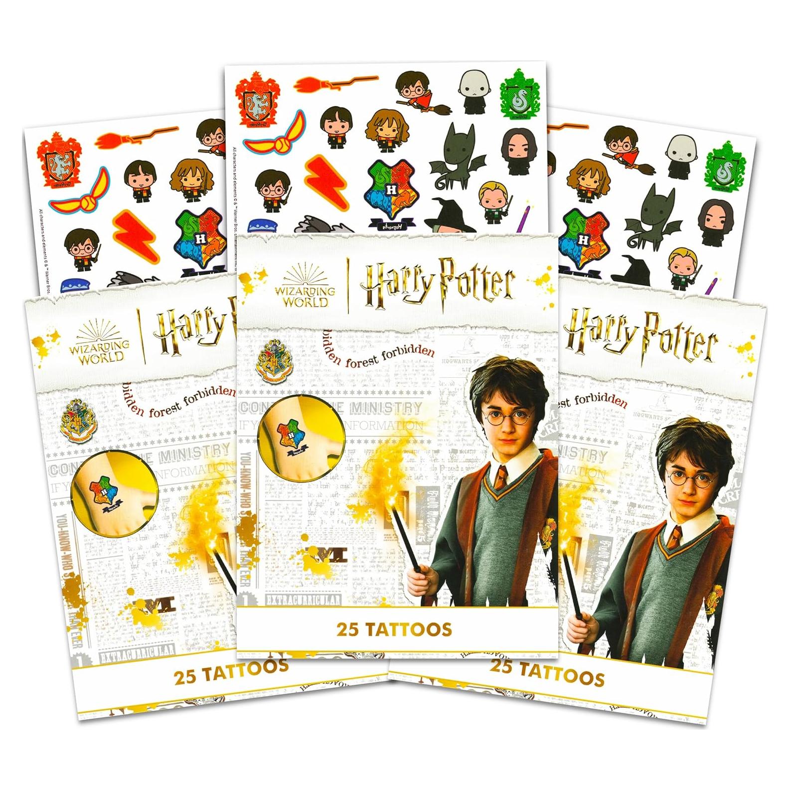 Tatuajes Temporales Harry Potter 75 Ct - Fiesta Niños y Adultos
