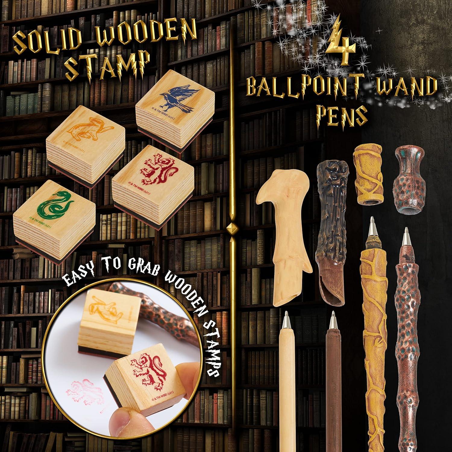 Juego de Papelería Harry Potter con 4 Bolígrafos Varita y Sellos