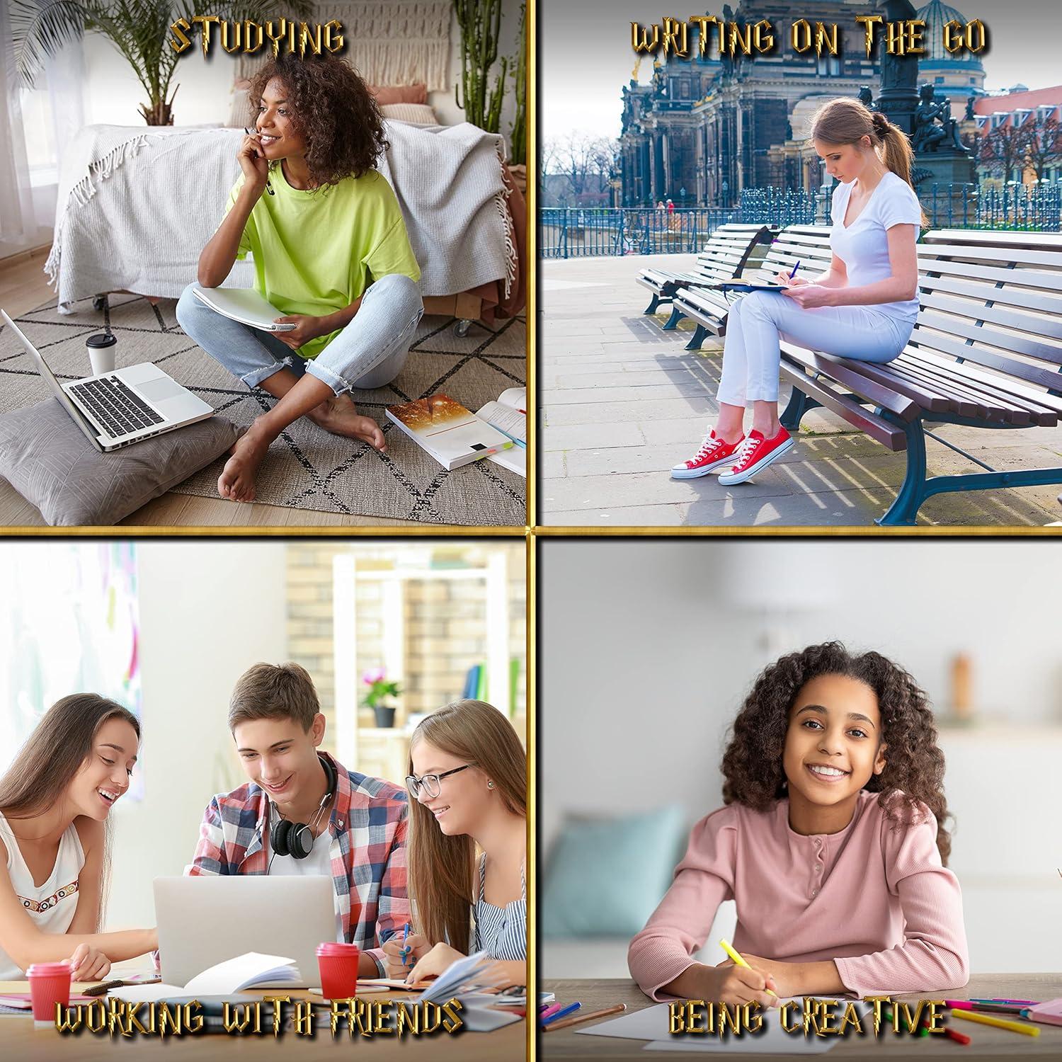 Juego de Papelería Harry Potter con 4 Bolígrafos Varita y Sellos