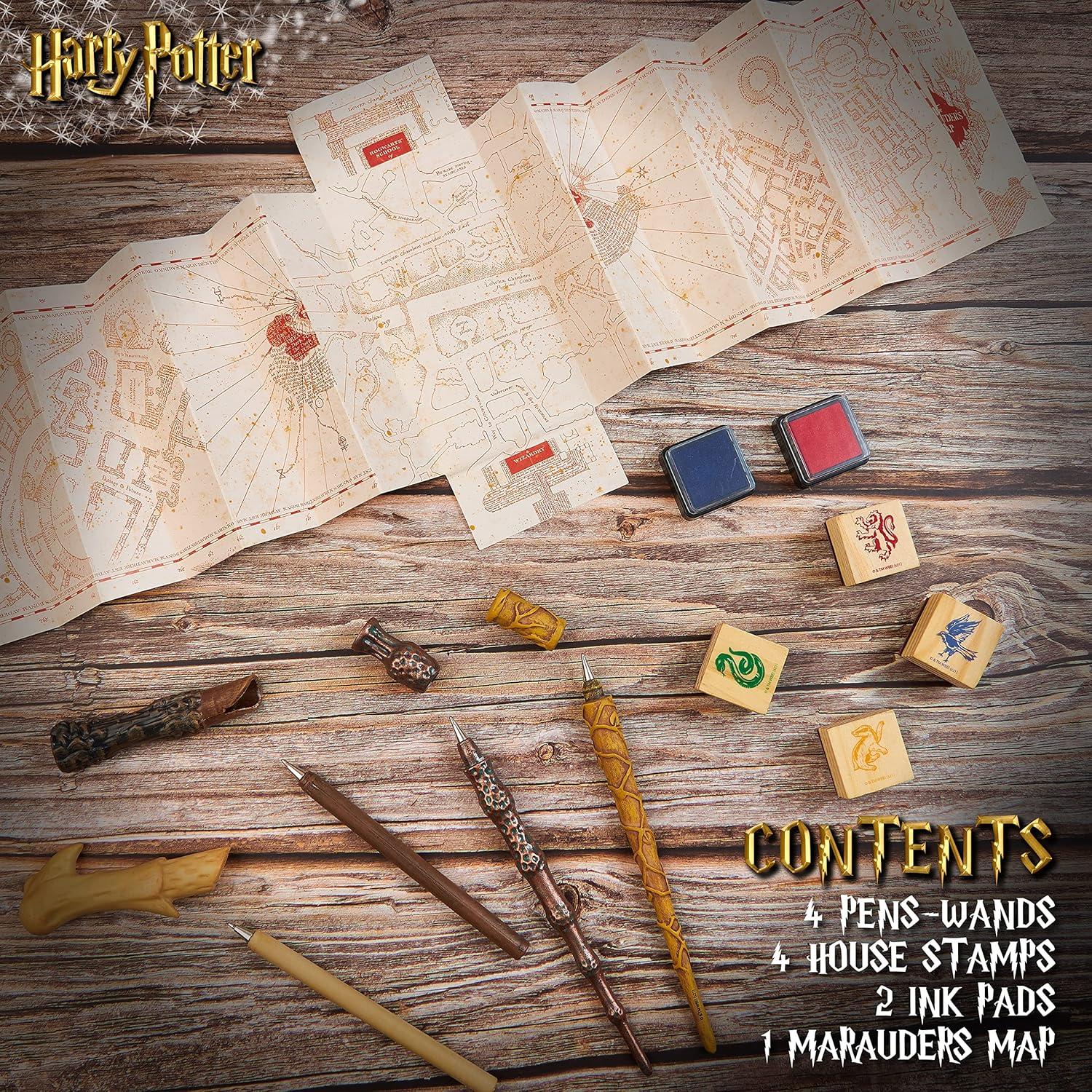Juego de Papelería Harry Potter con 4 Bolígrafos Varita y Sellos