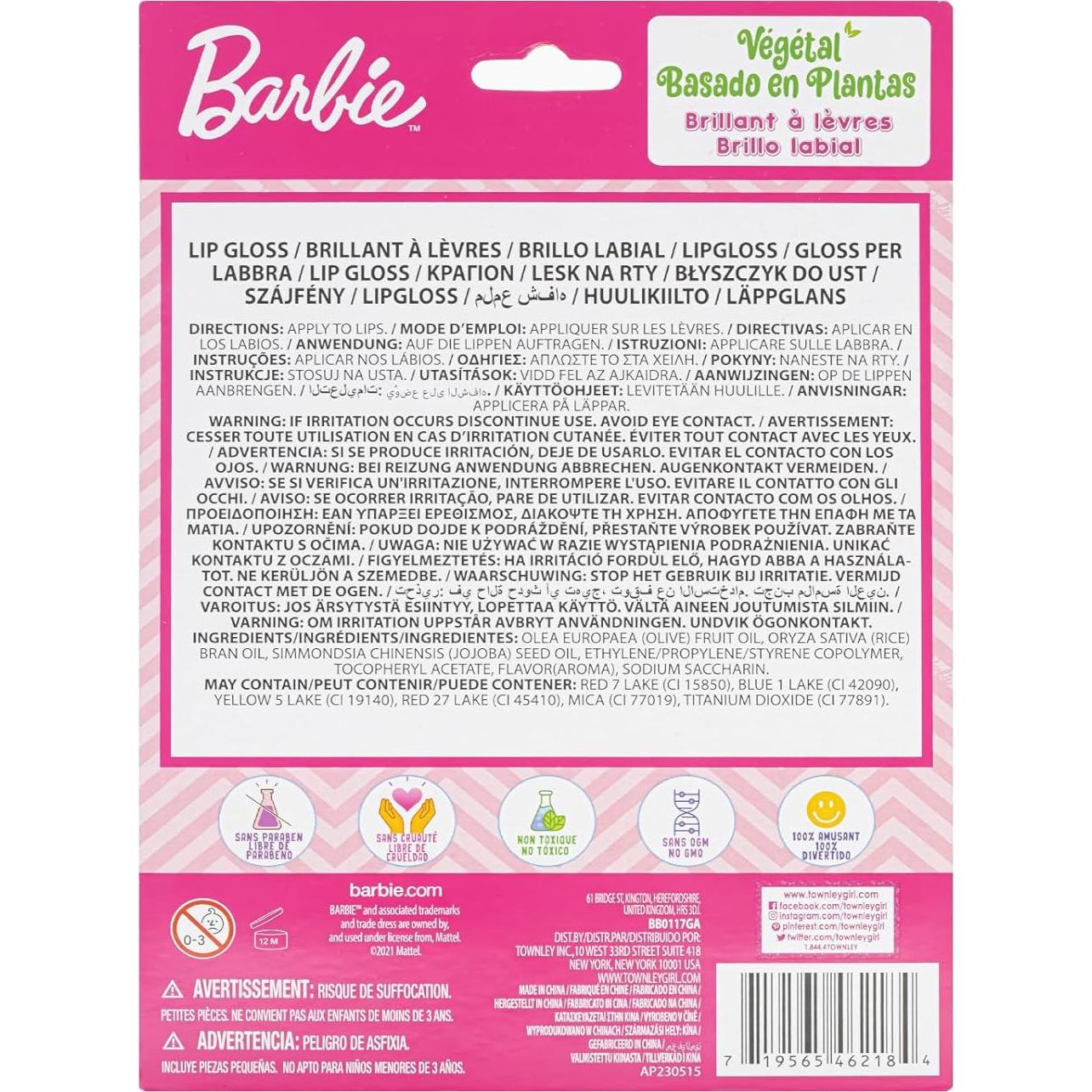 Set de Brillo Labial Townley Girl Barbie 7 Piezas 6,23 ml