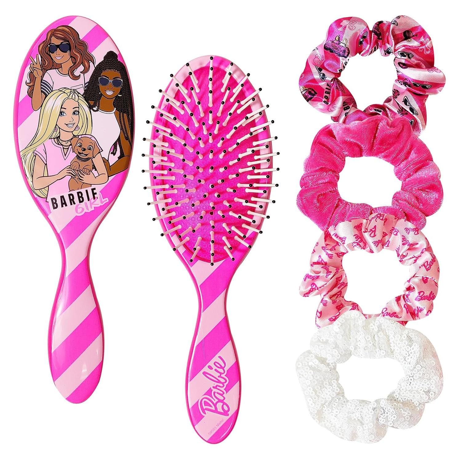 Conjunto de Accesorios para el Cabello Barbie 5 Pcs - Cepillo y Scrunchies